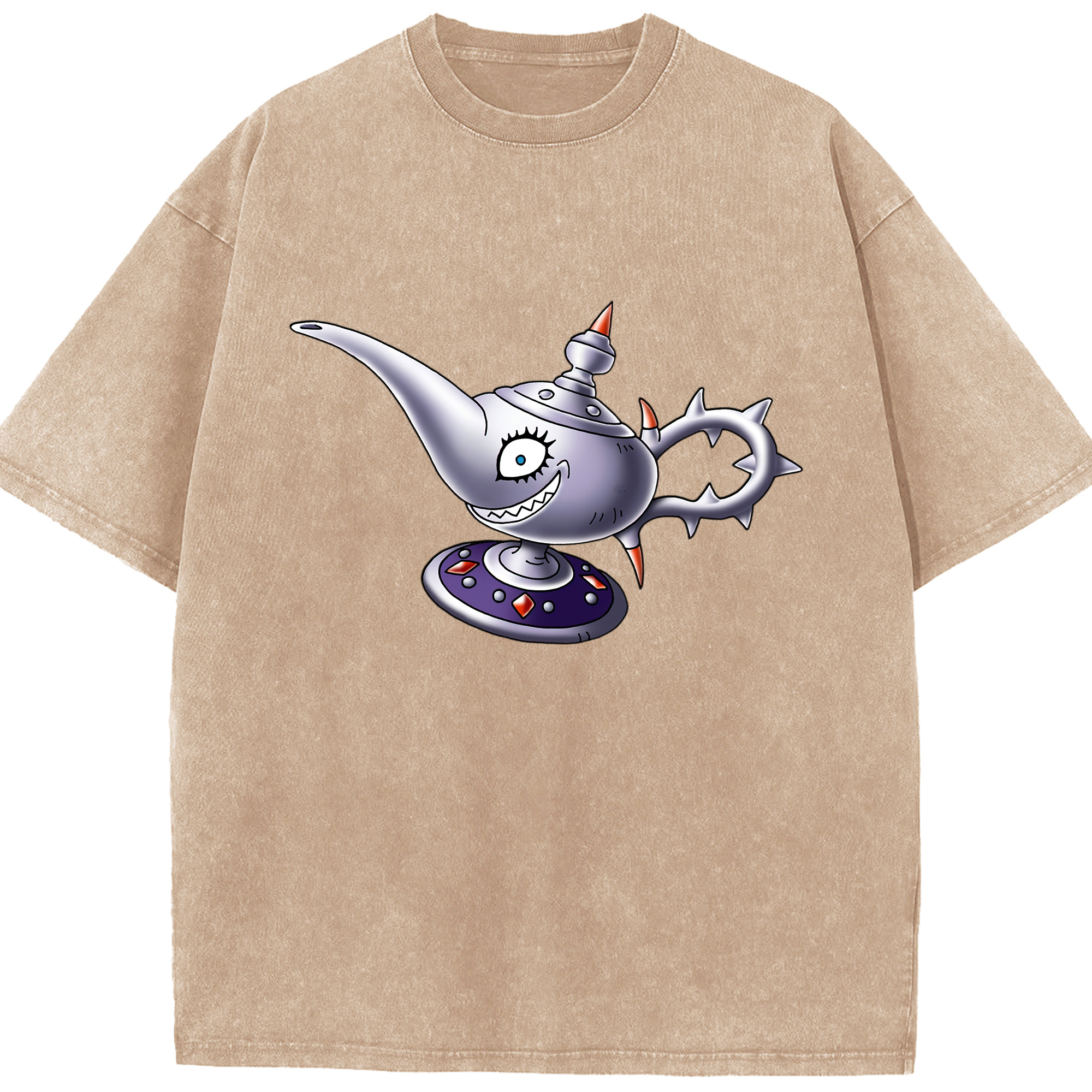 （画像用） ドラゴンクエスト Doragon Kuesuto Dragon Quest 綿100% ヴィンテージ風 半袖Tシャツ（フロントプリント）