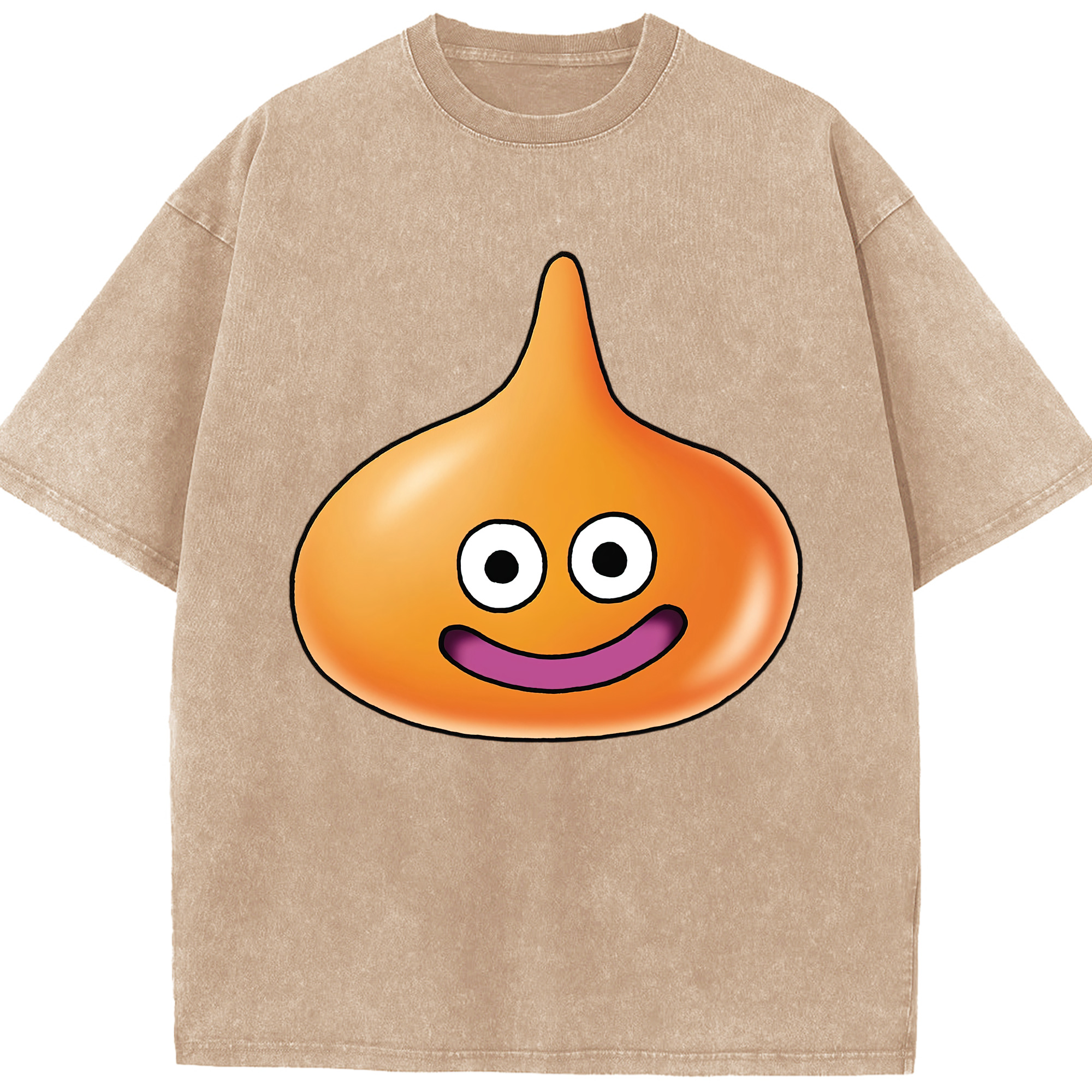 （画像用） ドラゴンクエスト Doragon Kuesuto Dragon Quest 綿100% ヴィンテージ風 半袖Tシャツ（フロントプリント）