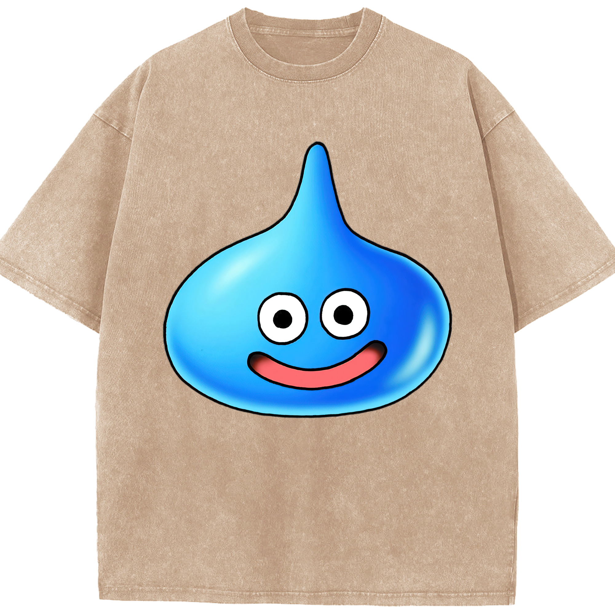 （画像用） ドラゴンクエスト Doragon Kuesuto Dragon Quest 綿100% ヴィンテージ風 半袖Tシャツ（フロントプリント）