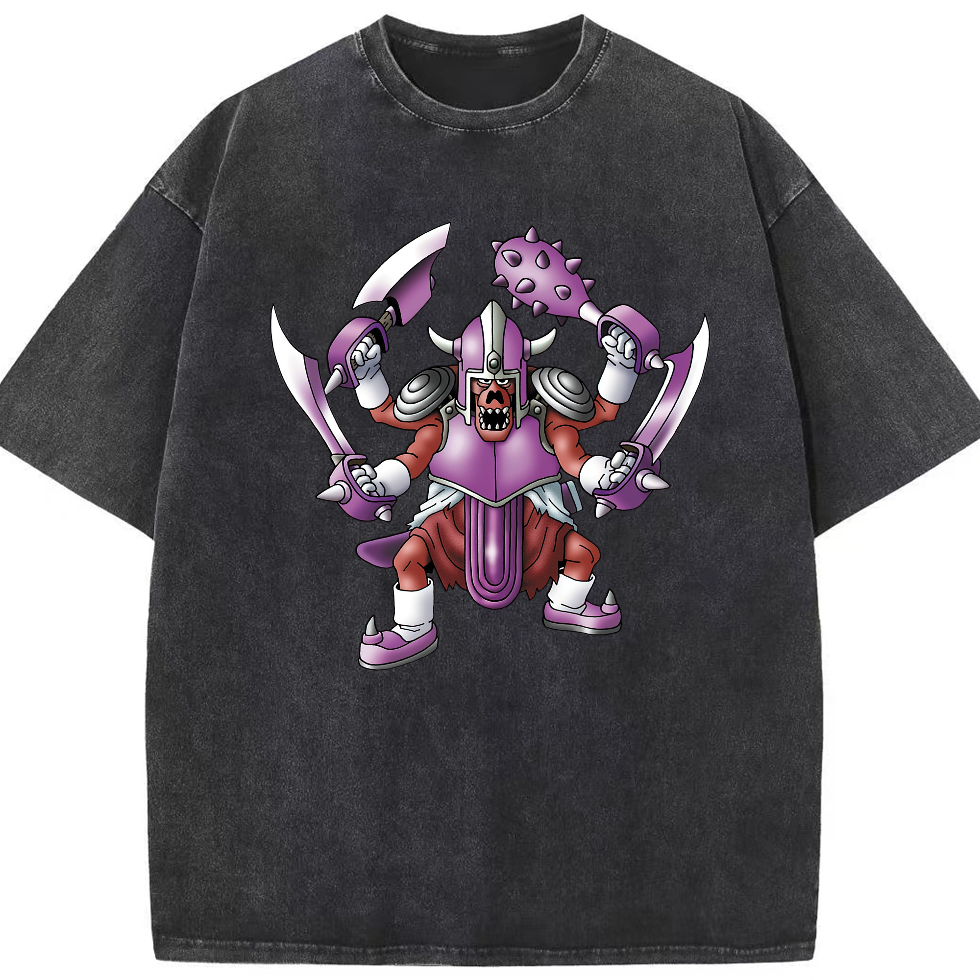 （画像用） ドラゴンクエスト Doragon Kuesuto Dragon Quest 綿100% ヴィンテージ風 半袖Tシャツ（フロントプリント）
