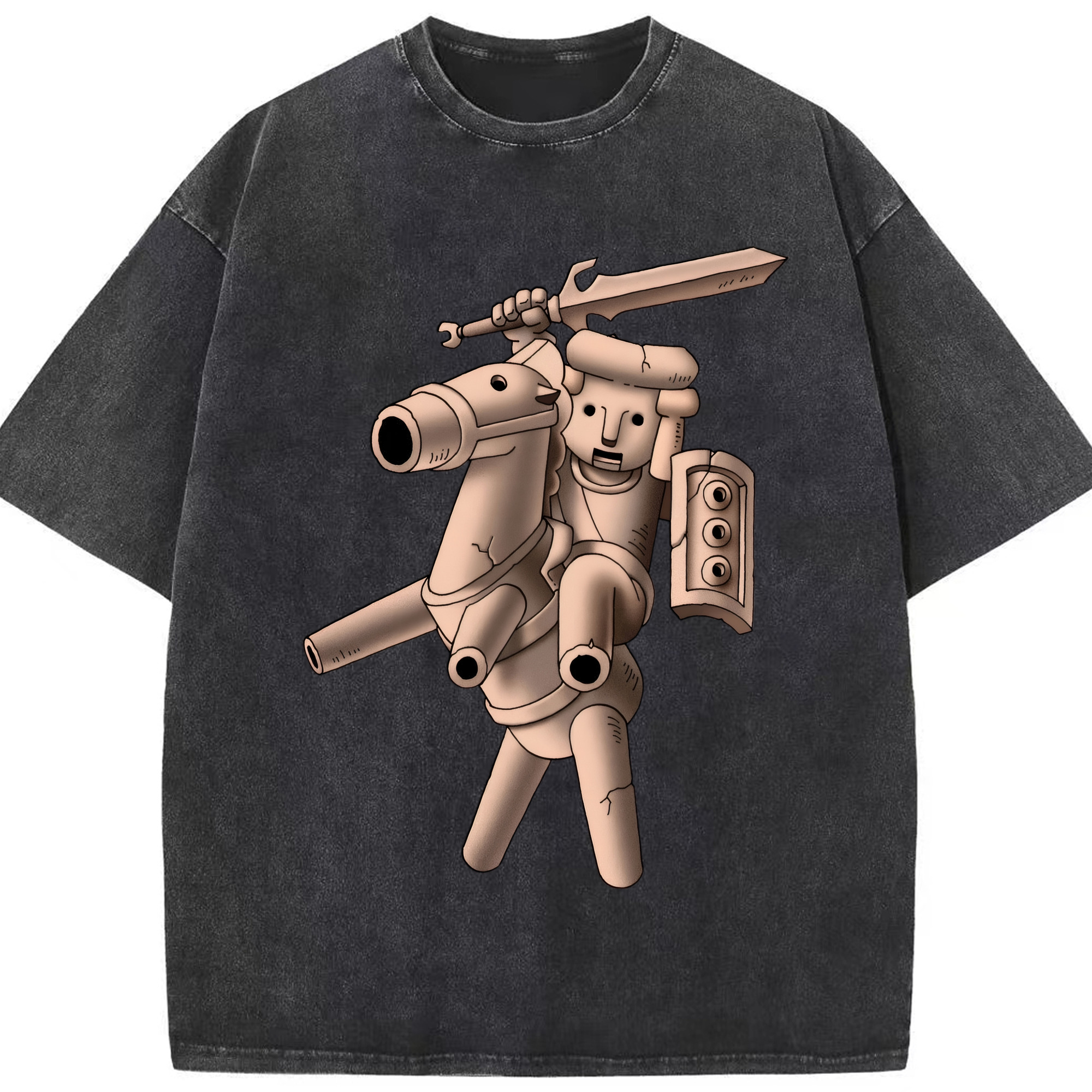 （画像用） ドラゴンクエスト Doragon Kuesuto Dragon Quest 綿100% ヴィンテージ風 半袖Tシャツ（フロントプリント）