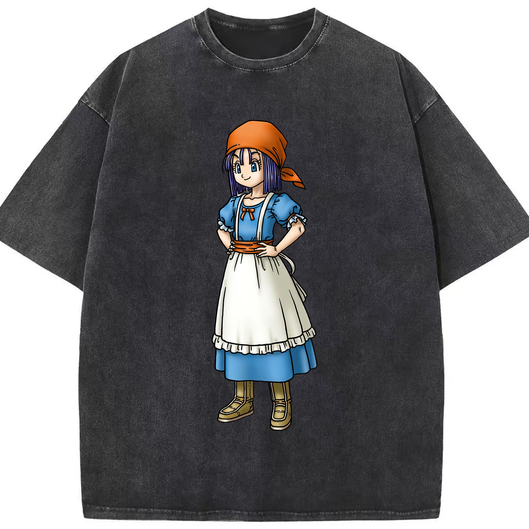 （画像用） ドラゴンクエスト Doragon Kuesuto Dragon Quest 綿100% ヴィンテージ風 半袖Tシャツ（フロントプリント）