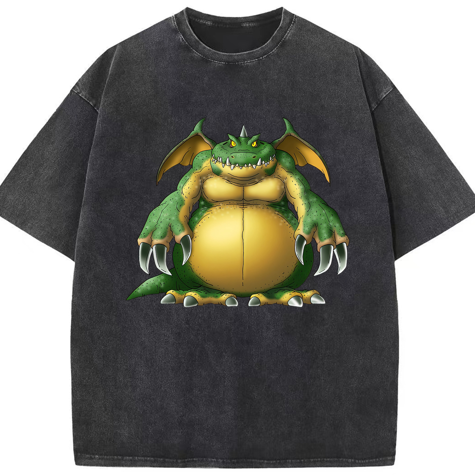 （画像用） ドラゴンクエスト Doragon Kuesuto Dragon Quest 綿100% ヴィンテージ風 半袖Tシャツ（フロントプリント）