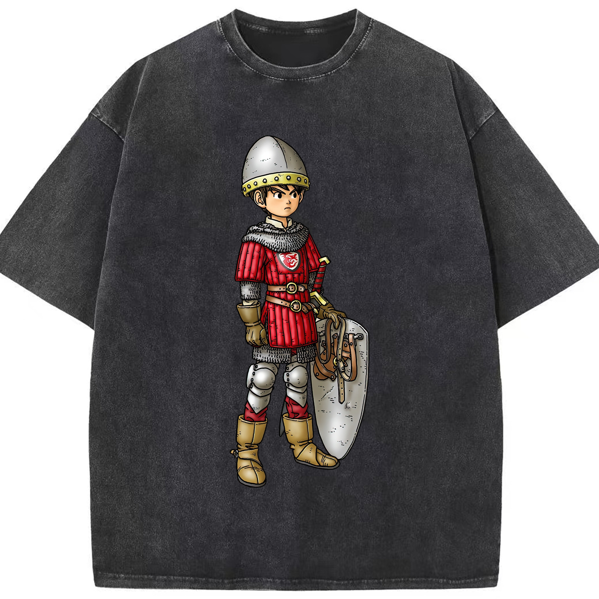 （画像用） ドラゴンクエスト Doragon Kuesuto Dragon Quest 綿100% ヴィンテージ風 半袖Tシャツ（フロントプリント）