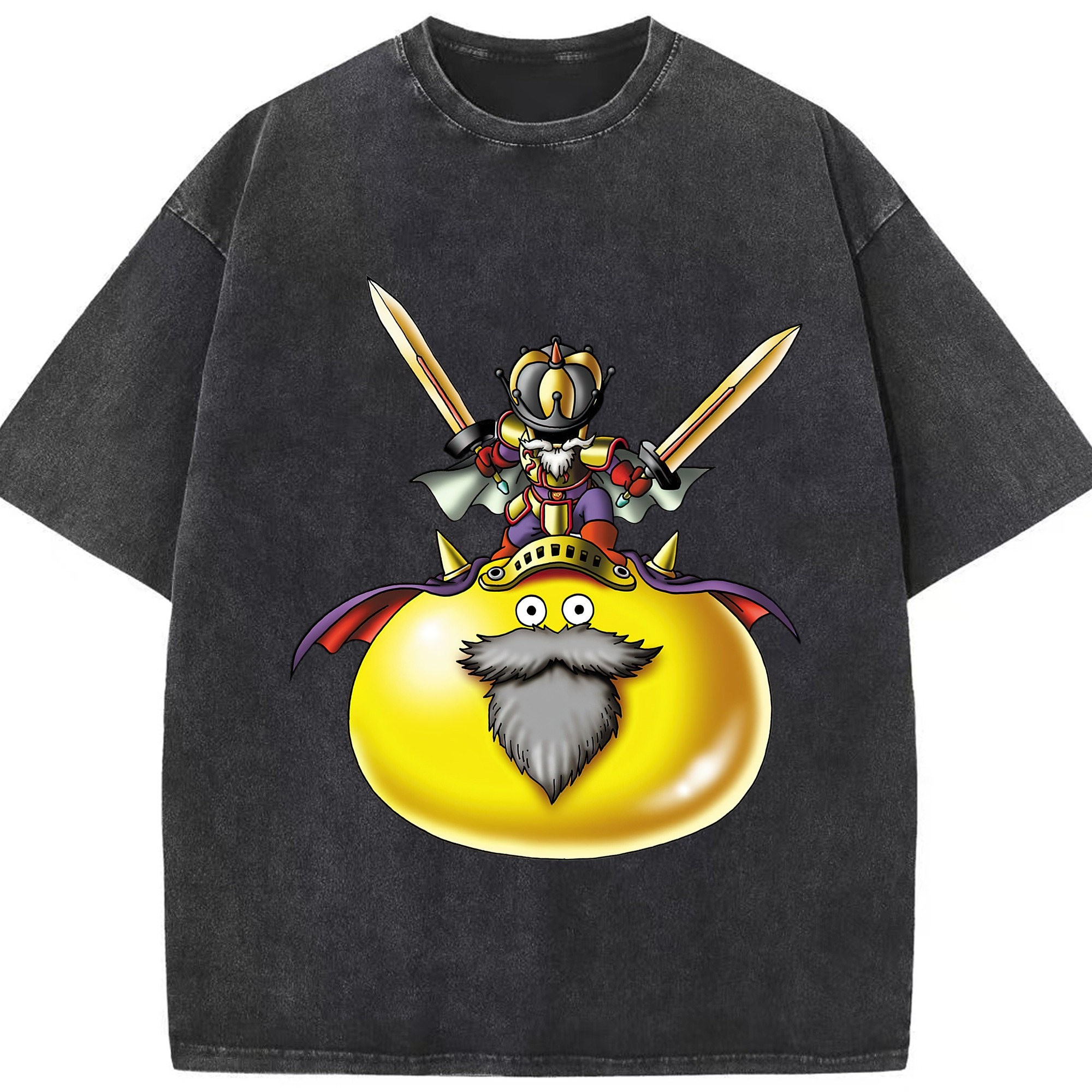 （画像用） ドラゴンクエスト Doragon Kuesuto Dragon Quest 綿100% ヴィンテージ風 半袖Tシャツ（フロントプリント）