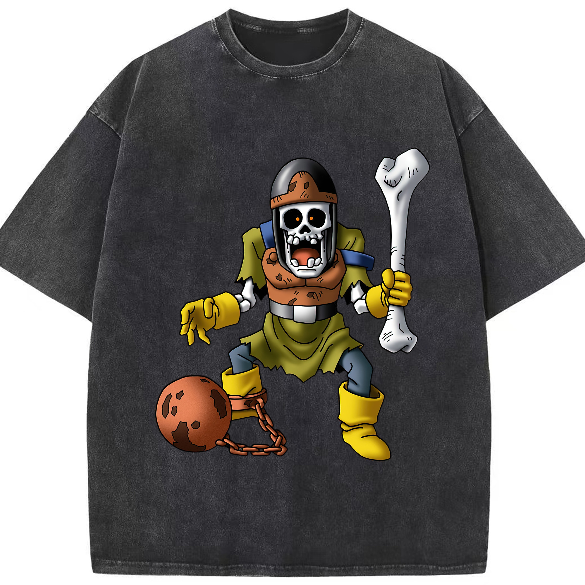 （画像用） ドラゴンクエスト Doragon Kuesuto Dragon Quest 綿100% ヴィンテージ風 半袖Tシャツ（フロントプリント）