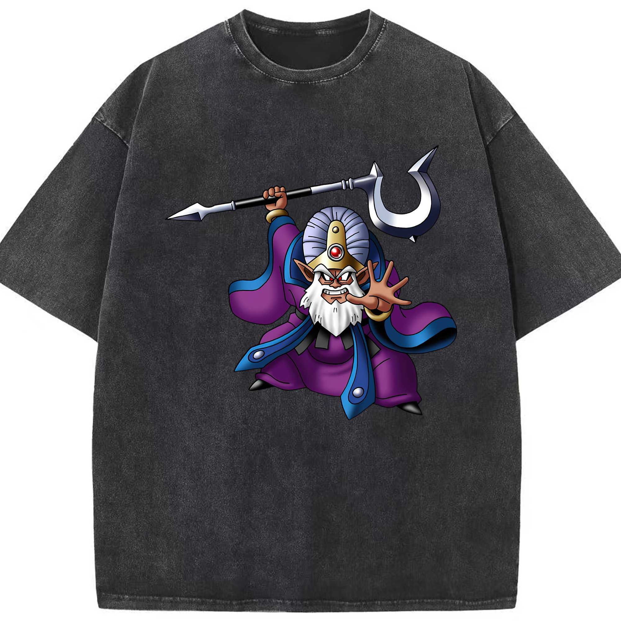 （画像用） ドラゴンクエスト Doragon Kuesuto Dragon Quest 綿100% ヴィンテージ風 半袖Tシャツ（フロントプリント）