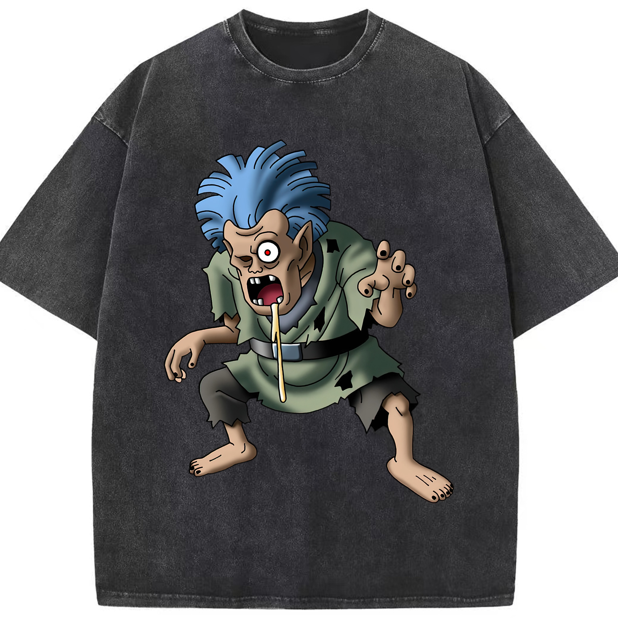 （画像用） ドラゴンクエスト Doragon Kuesuto Dragon Quest 綿100% ヴィンテージ風 半袖Tシャツ（フロントプリント）