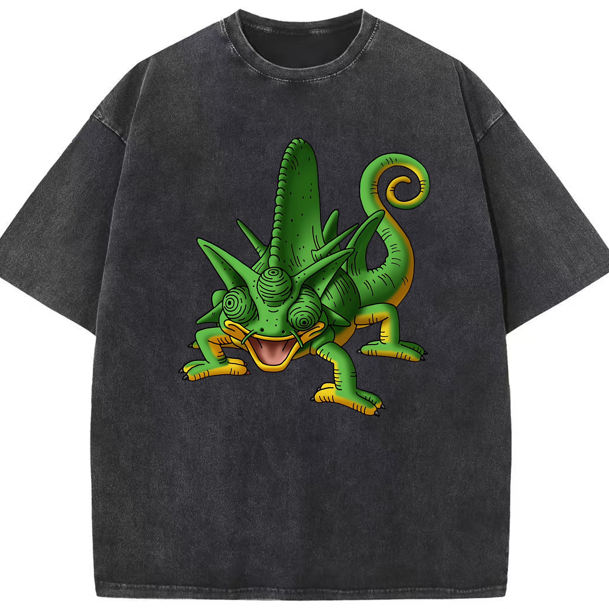 （画像用） ドラゴンクエスト Doragon Kuesuto Dragon Quest 綿100% ヴィンテージ風 半袖Tシャツ（フロントプリント）