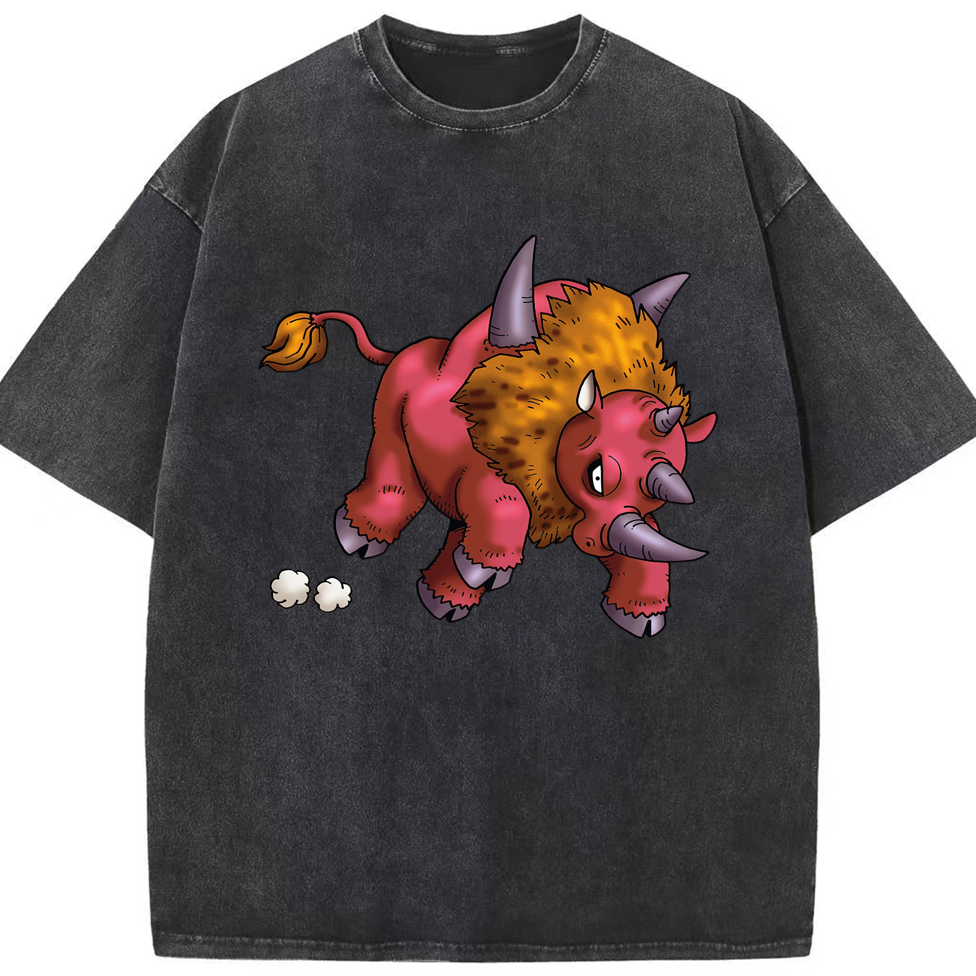 （画像用） ドラゴンクエスト Doragon Kuesuto Dragon Quest 綿100% ヴィンテージ風 半袖Tシャツ（フロントプリント）