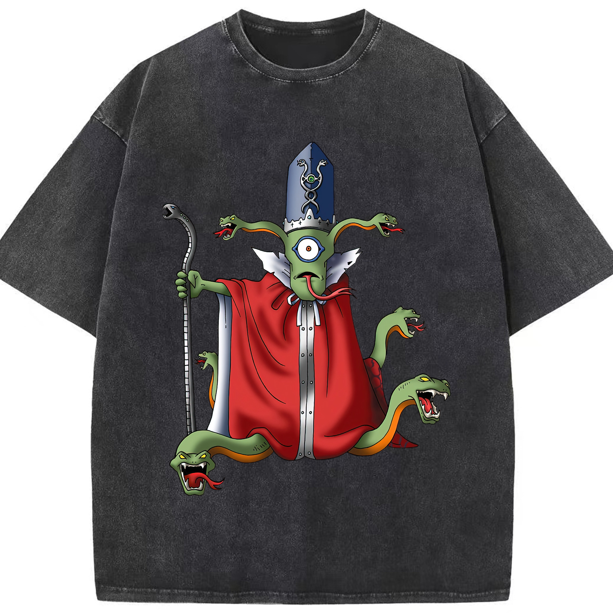 （画像用） ドラゴンクエスト Doragon Kuesuto Dragon Quest 綿100% ヴィンテージ風 半袖Tシャツ（フロントプリント）