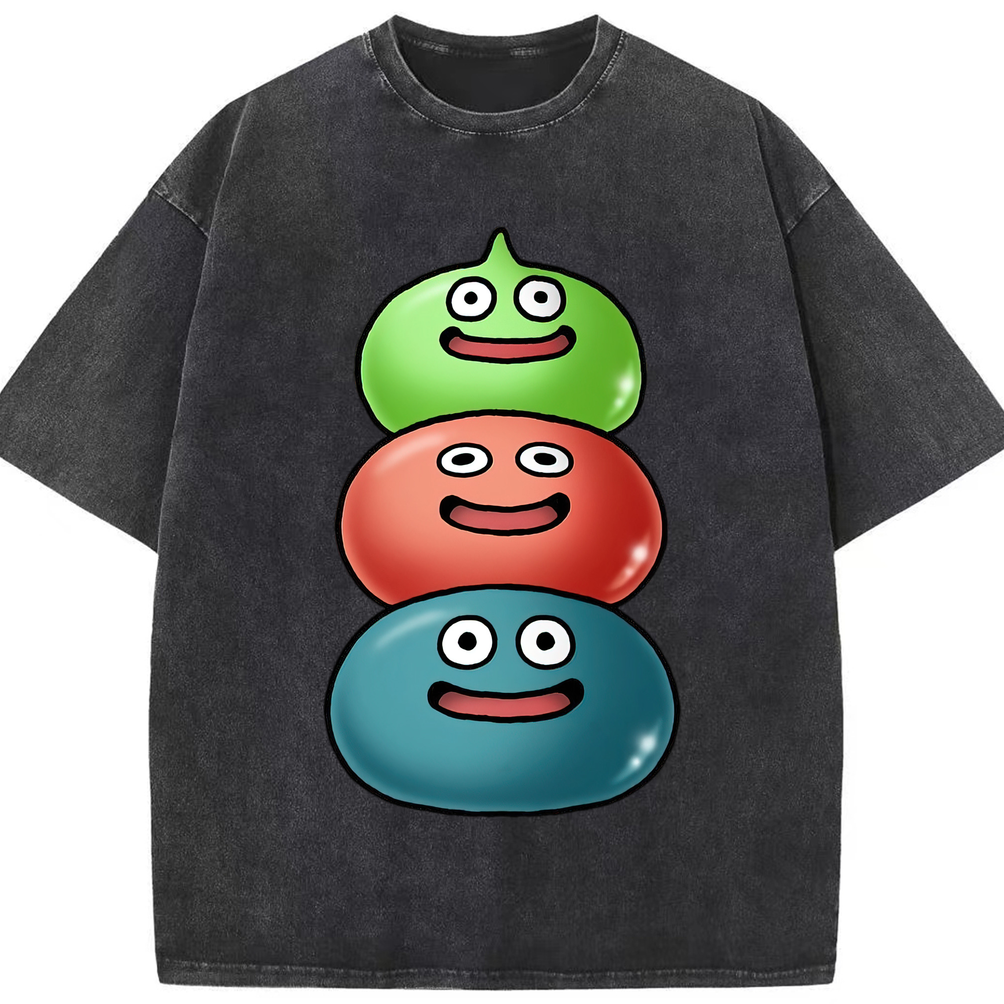 （画像用） ドラゴンクエスト Doragon Kuesuto Dragon Quest 綿100% ヴィンテージ風 半袖Tシャツ（フロントプリント）