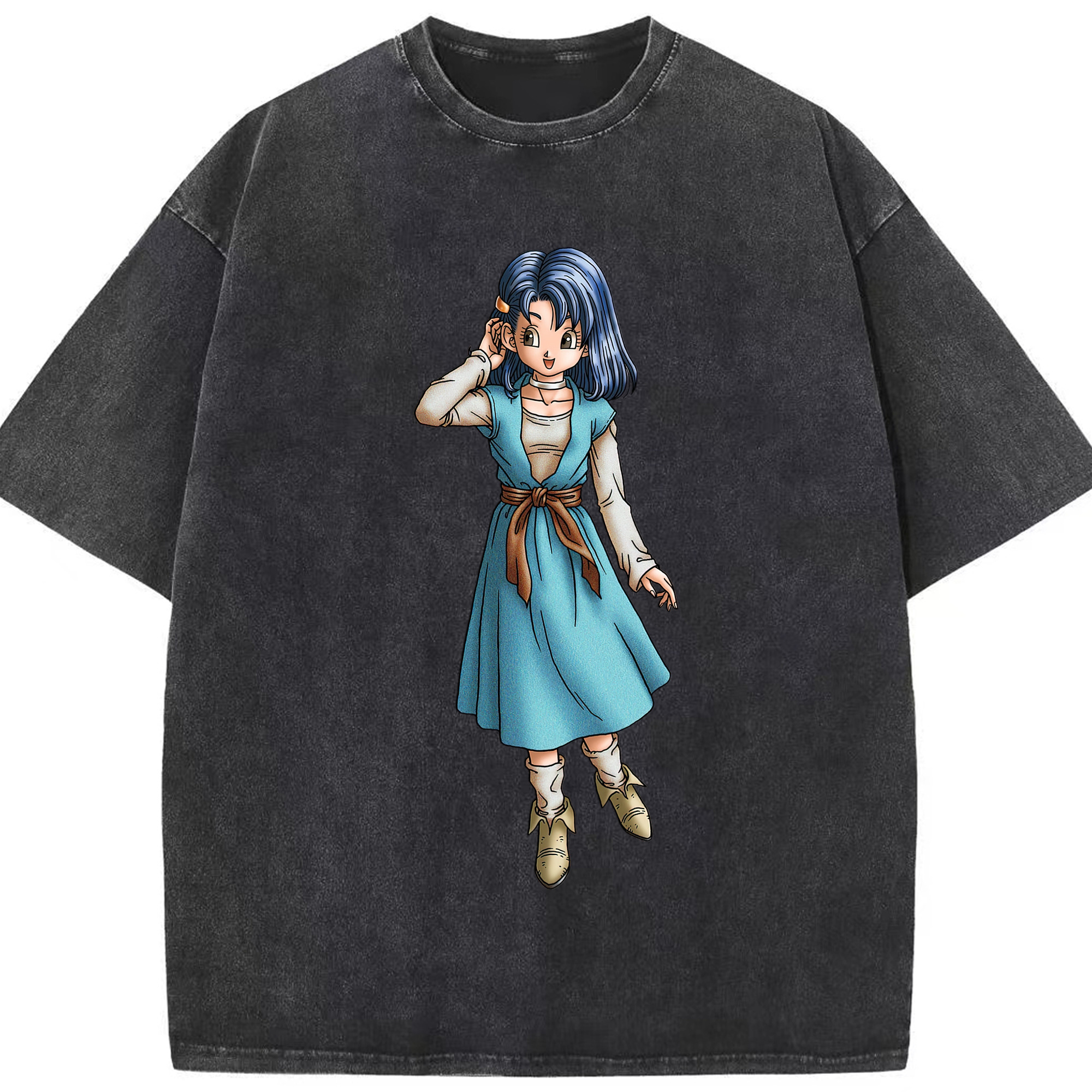 （画像用） ドラゴンクエスト Doragon Kuesuto Dragon Quest 綿100% ヴィンテージ風 半袖Tシャツ（フロントプリント）