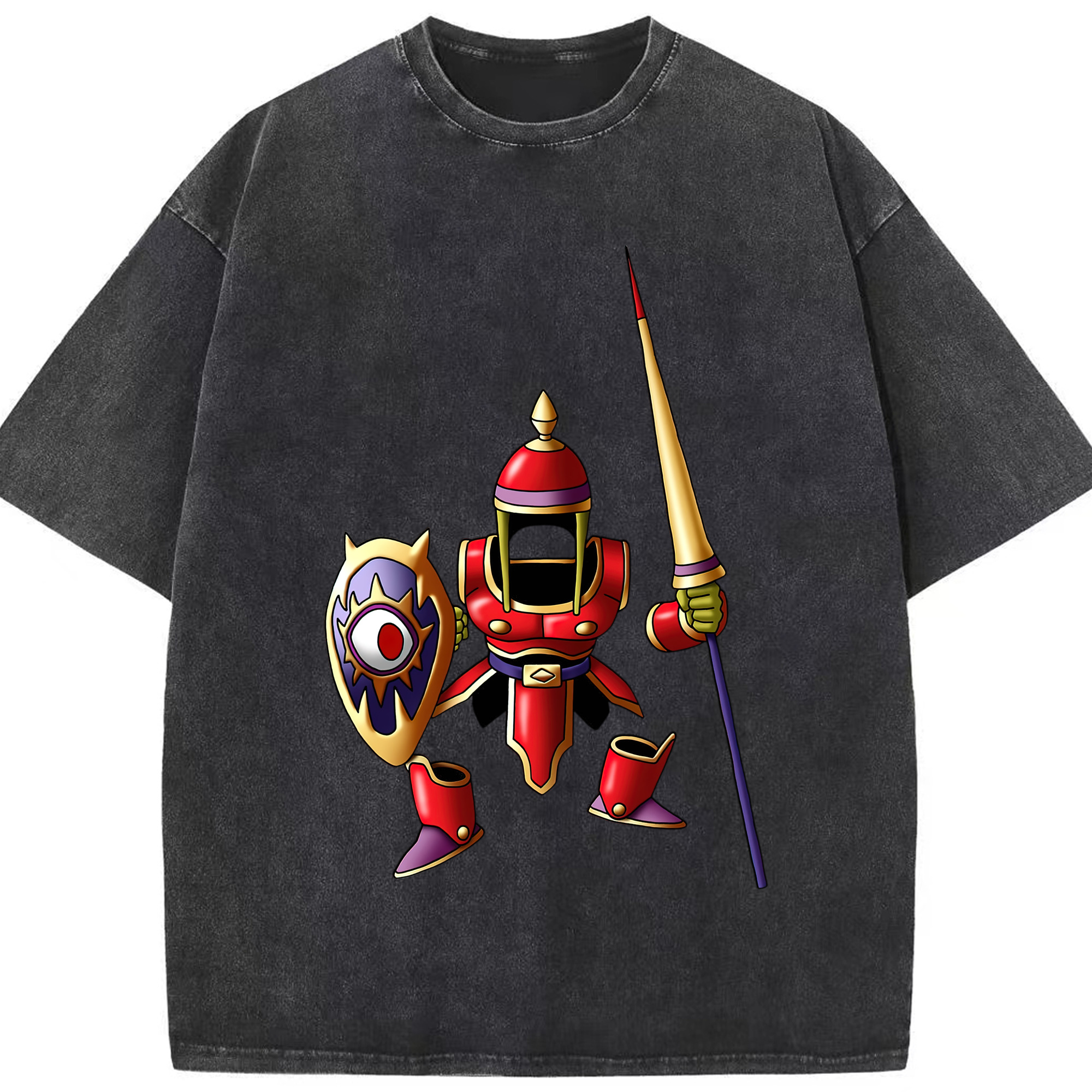 （画像用） ドラゴンクエスト Doragon Kuesuto Dragon Quest 綿100% ヴィンテージ風 半袖Tシャツ（フロントプリント）