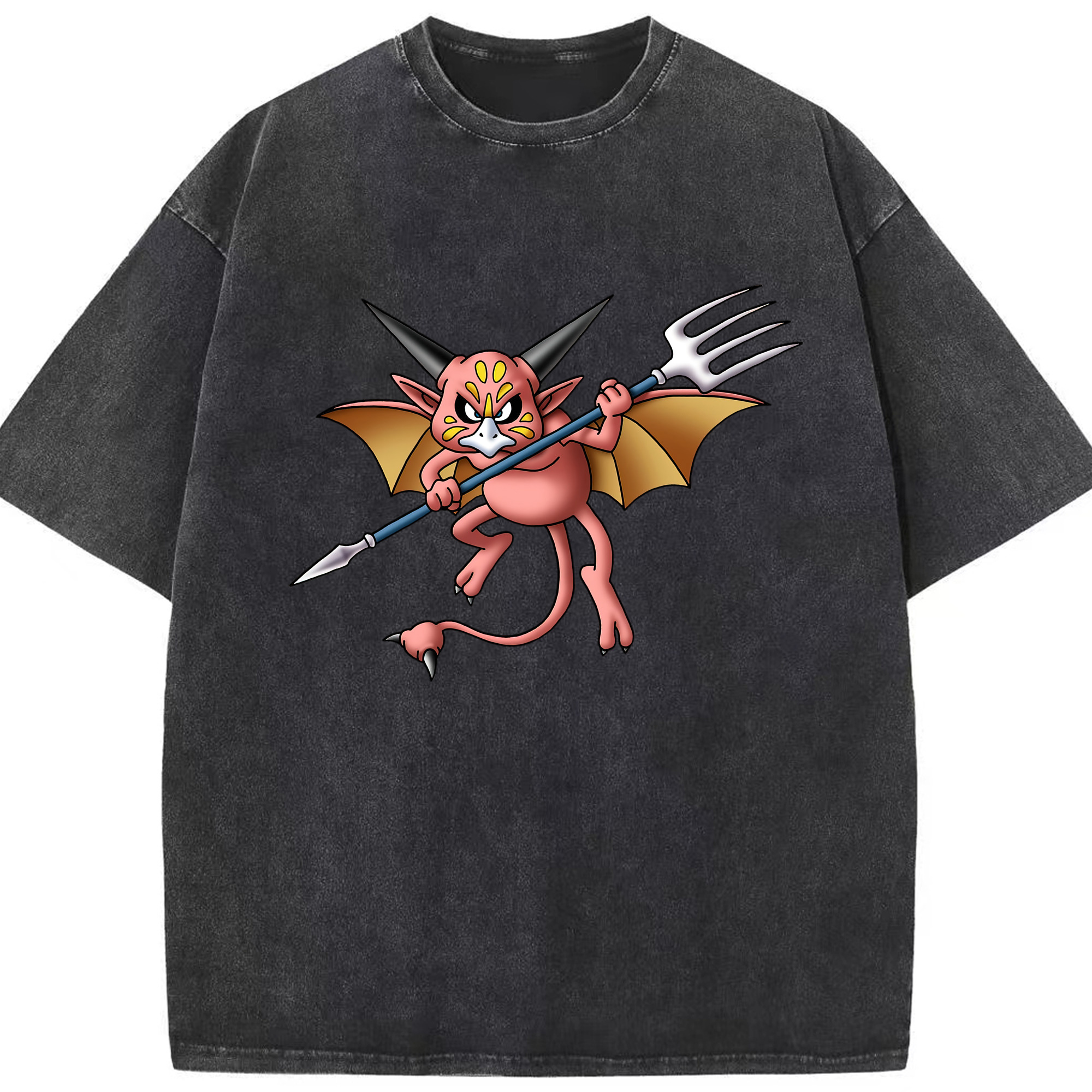 （画像用） ドラゴンクエスト Doragon Kuesuto Dragon Quest 綿100% ヴィンテージ風 半袖Tシャツ（フロントプリント）