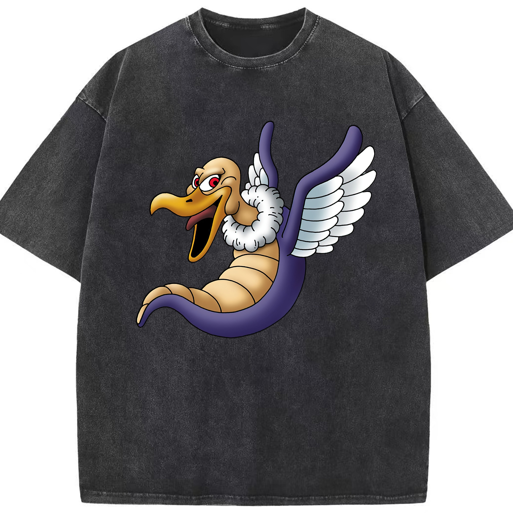 （画像用） ドラゴンクエスト Doragon Kuesuto Dragon Quest 綿100% ヴィンテージ風 半袖Tシャツ（フロントプリント）