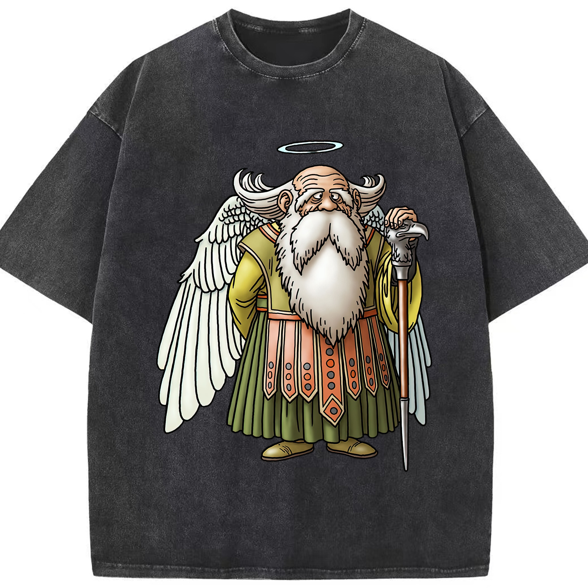 （画像用） ドラゴンクエスト Doragon Kuesuto Dragon Quest 綿100% ヴィンテージ風 半袖Tシャツ（フロントプリント）