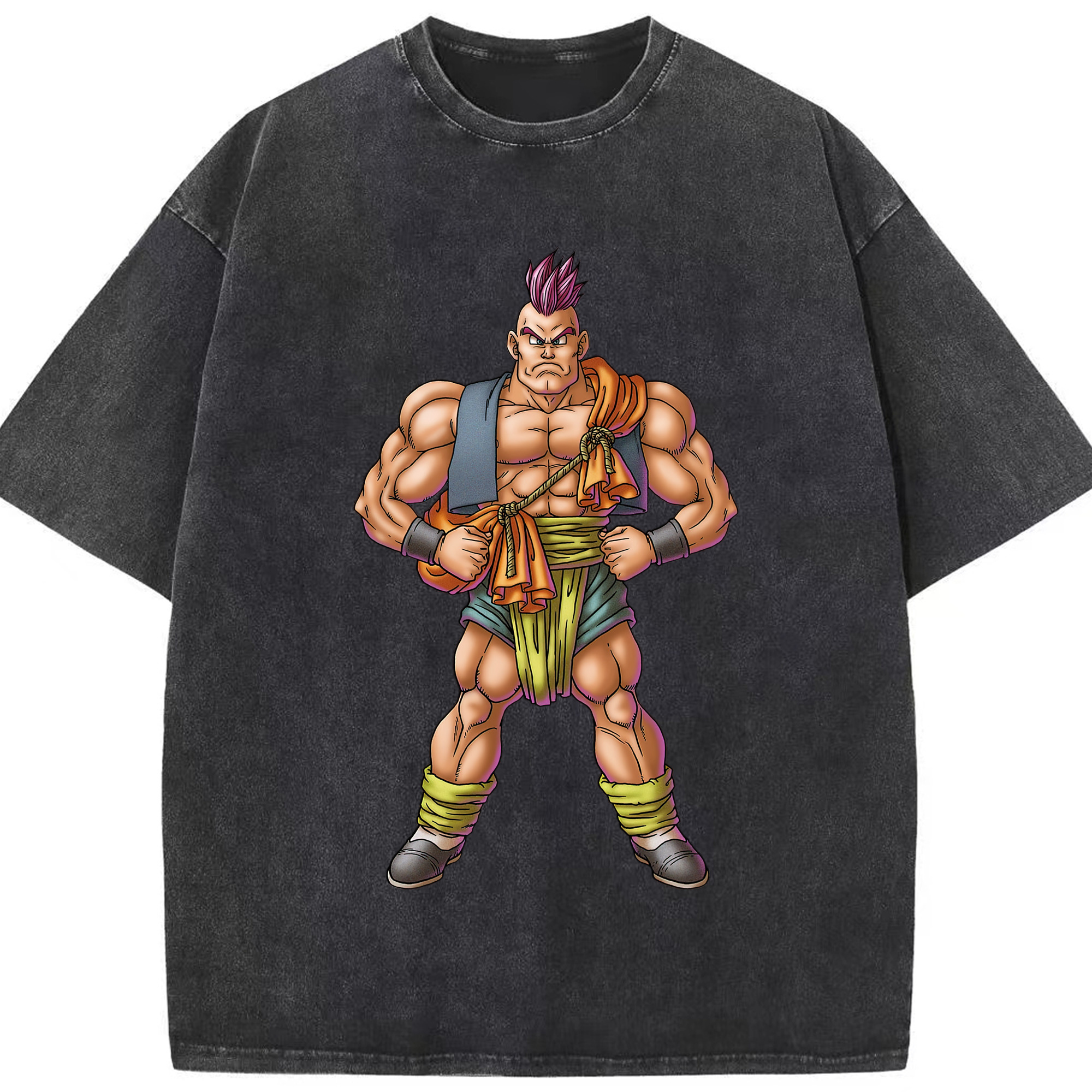 （画像用） ドラゴンクエスト Doragon Kuesuto Dragon Quest 綿100% ヴィンテージ風 半袖Tシャツ（フロントプリント）