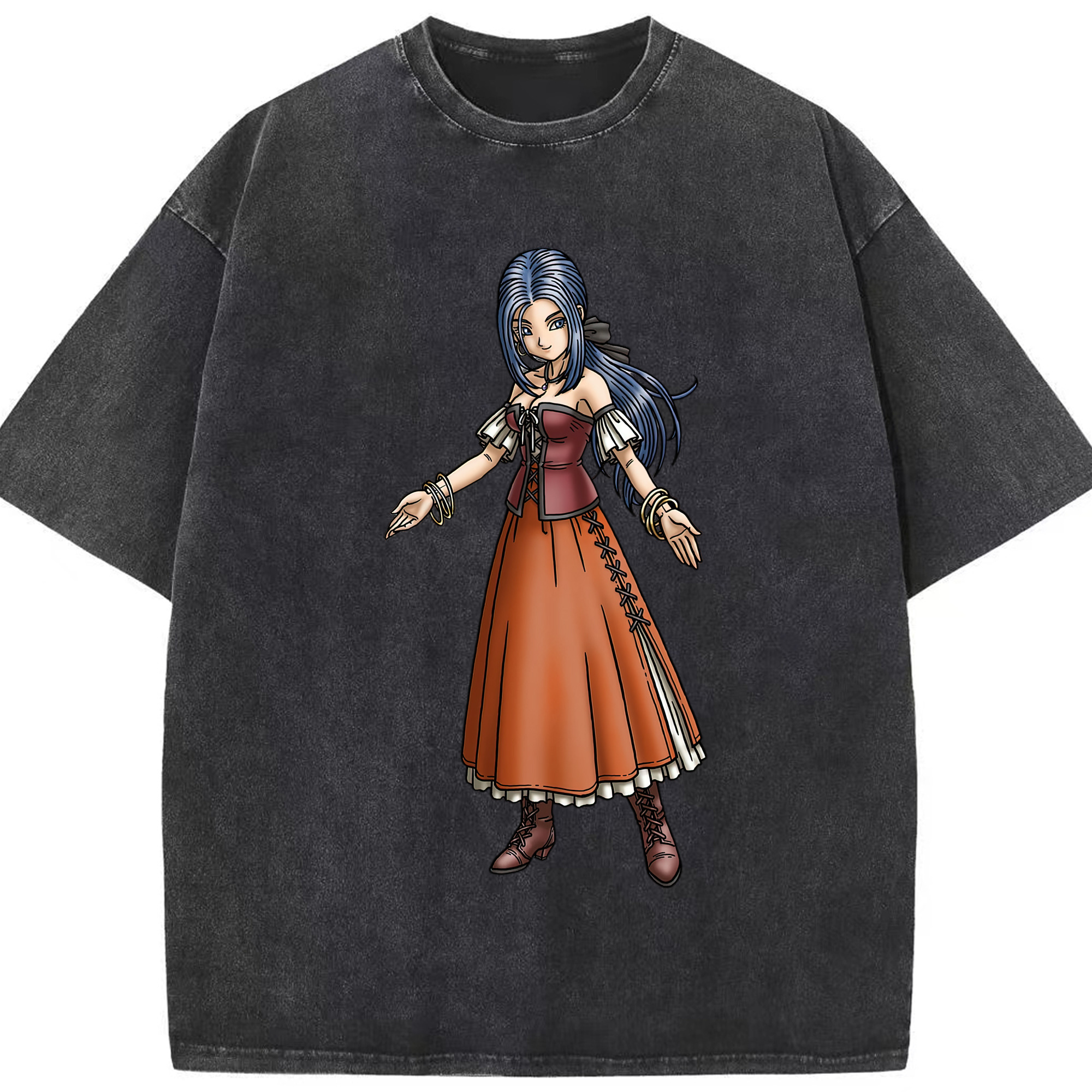 （画像用） ドラゴンクエスト Doragon Kuesuto Dragon Quest 綿100% ヴィンテージ風 半袖Tシャツ（フロントプリント）