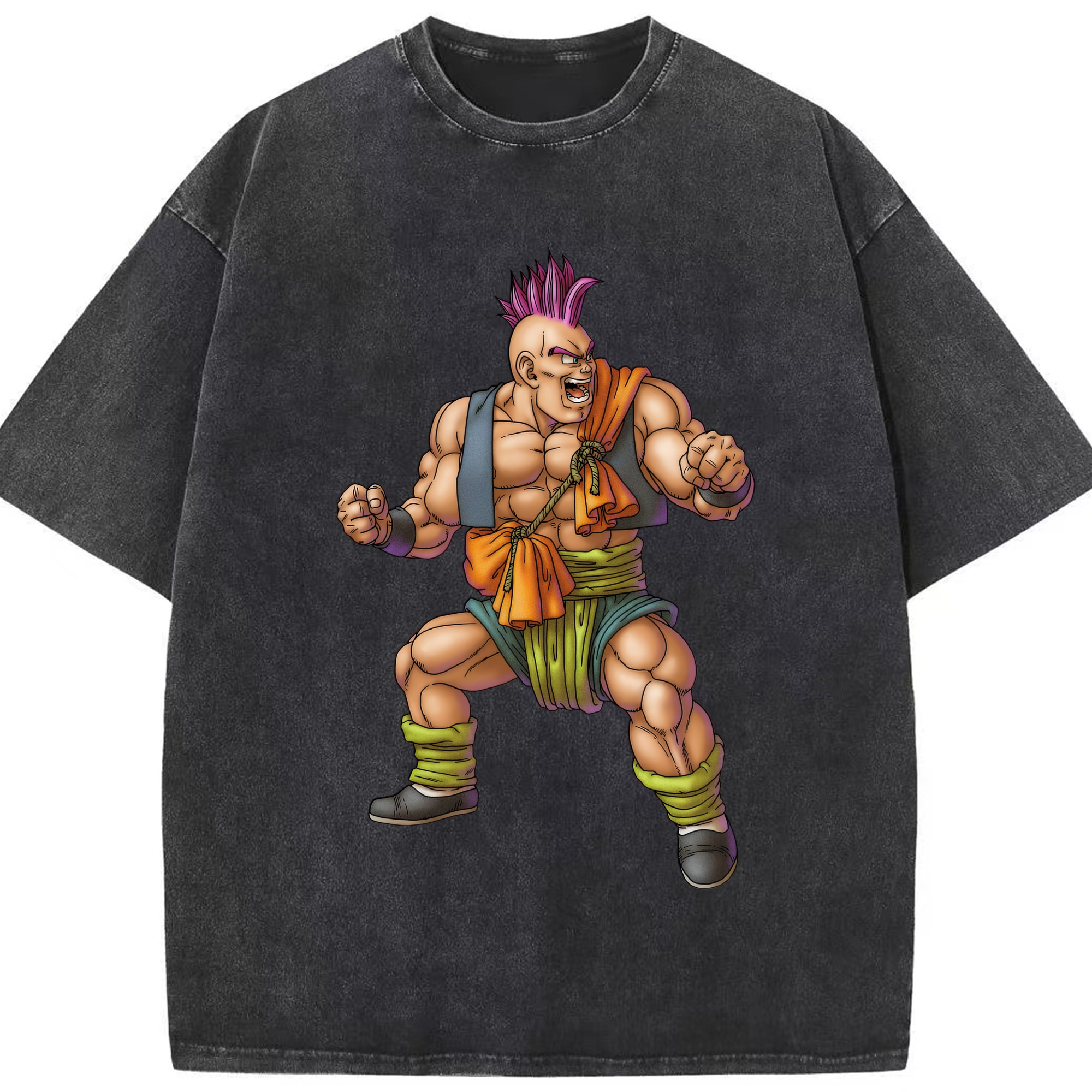 （画像用） ドラゴンクエスト Doragon Kuesuto Dragon Quest 綿100% ヴィンテージ風 半袖Tシャツ（フロントプリント）