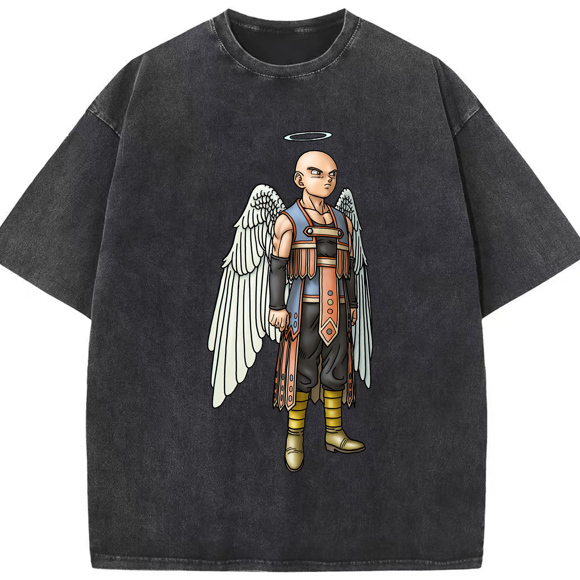 （画像用） ドラゴンクエスト Doragon Kuesuto Dragon Quest 綿100% ヴィンテージ風 半袖Tシャツ（フロントプリント）