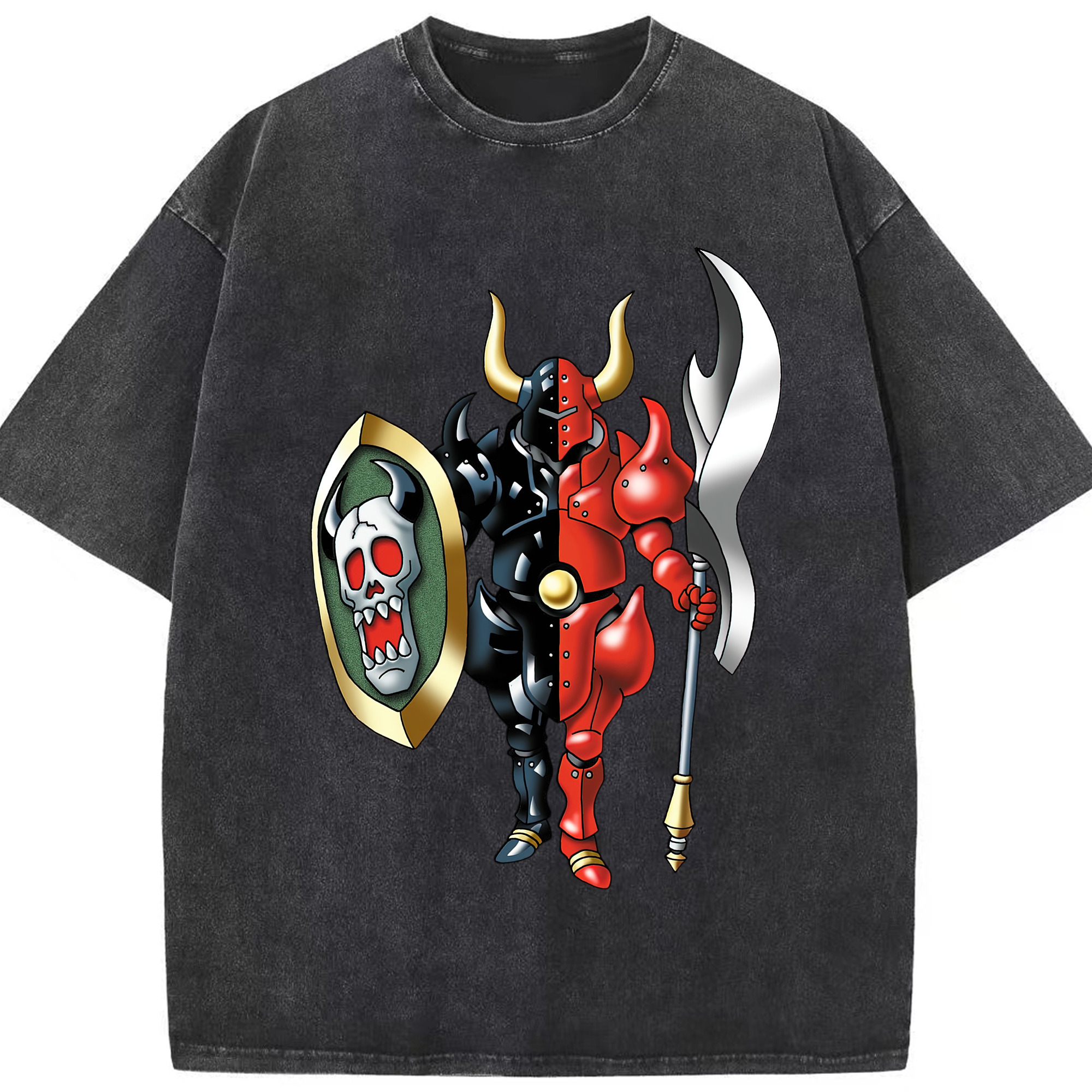 （画像用） ドラゴンクエスト Doragon Kuesuto Dragon Quest 綿100% ヴィンテージ風 半袖Tシャツ（フロントプリント）