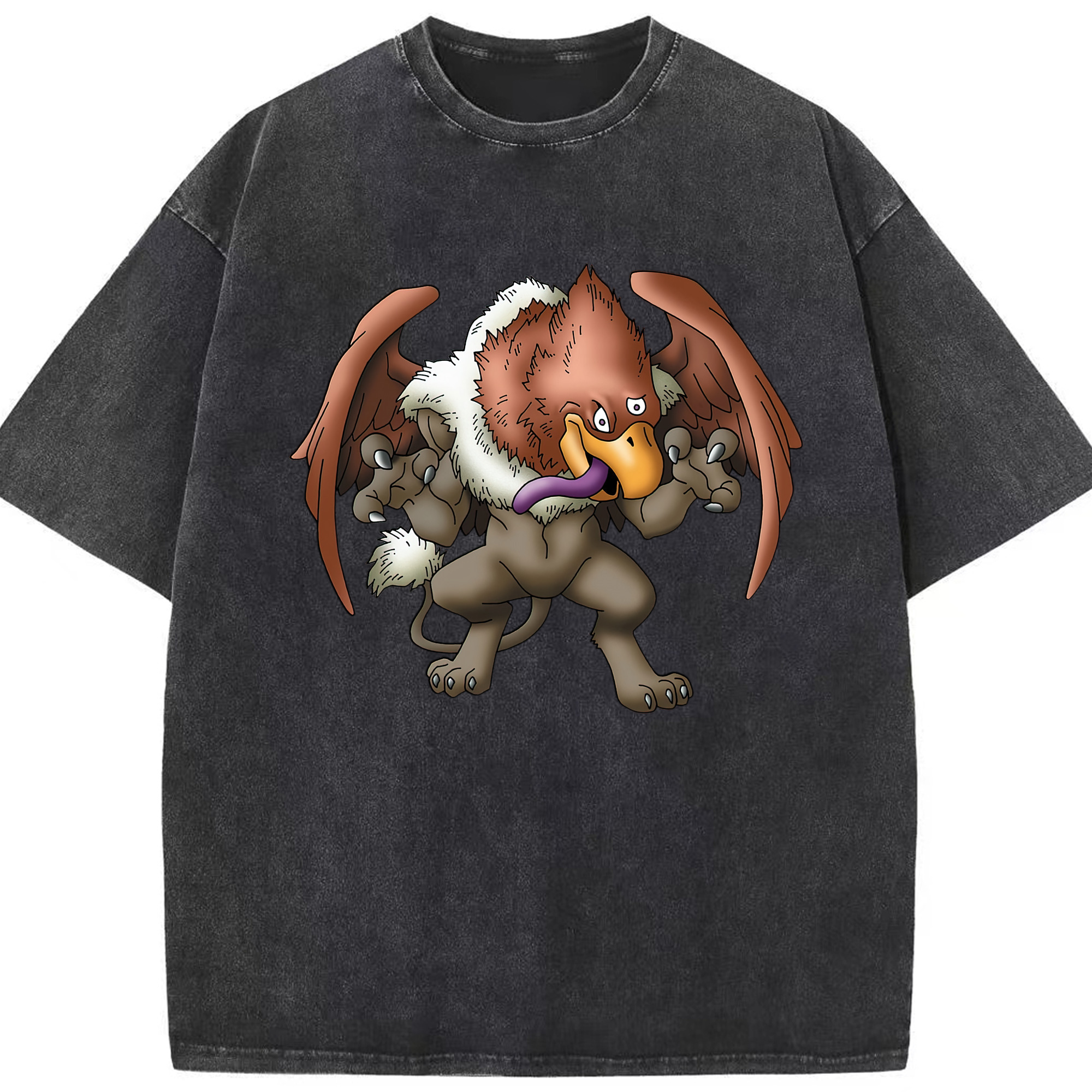 （画像用） ドラゴンクエスト Doragon Kuesuto Dragon Quest 綿100% ヴィンテージ風 半袖Tシャツ（フロントプリント）