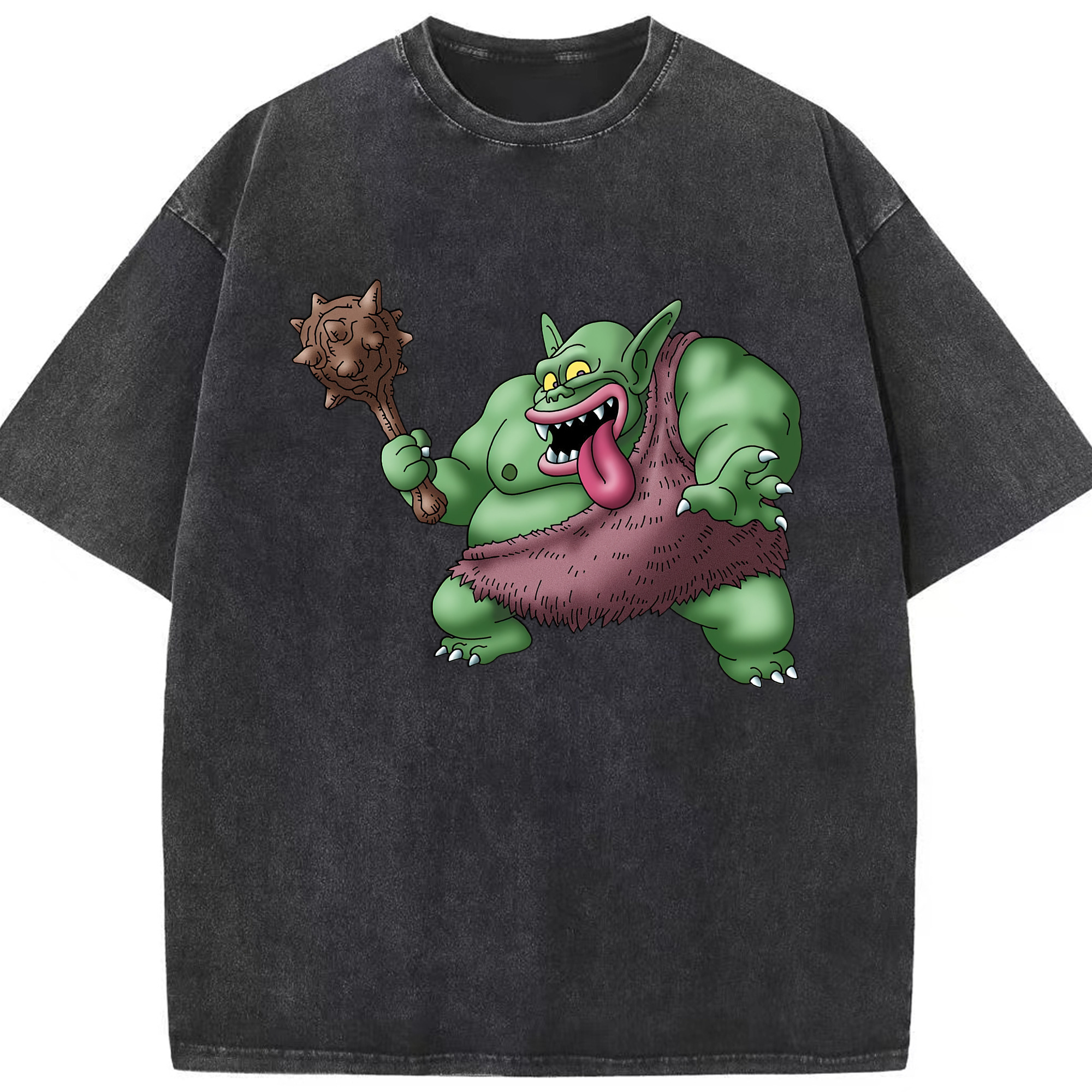 （画像用） ドラゴンクエスト Doragon Kuesuto Dragon Quest 綿100% ヴィンテージ風 半袖Tシャツ（フロントプリント）