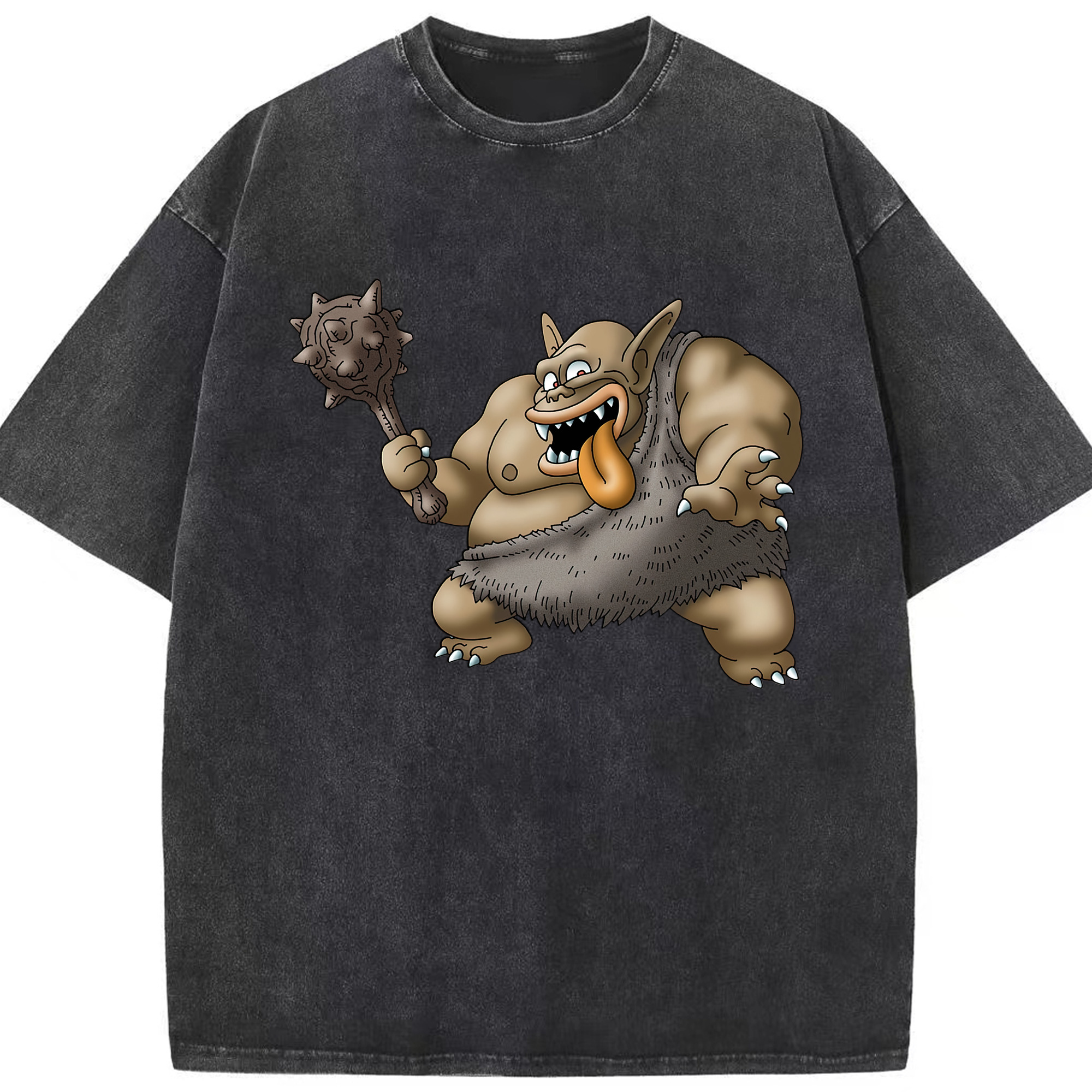 （画像用） ドラゴンクエスト Doragon Kuesuto Dragon Quest 綿100% ヴィンテージ風 半袖Tシャツ（フロントプリント）