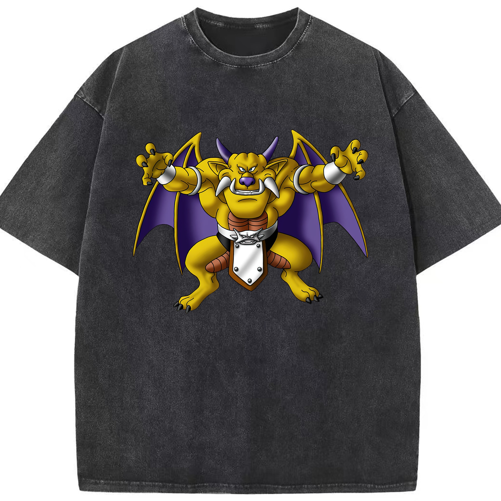 （画像用） ドラゴンクエスト Doragon Kuesuto Dragon Quest 綿100% ヴィンテージ風 半袖Tシャツ（フロントプリント）