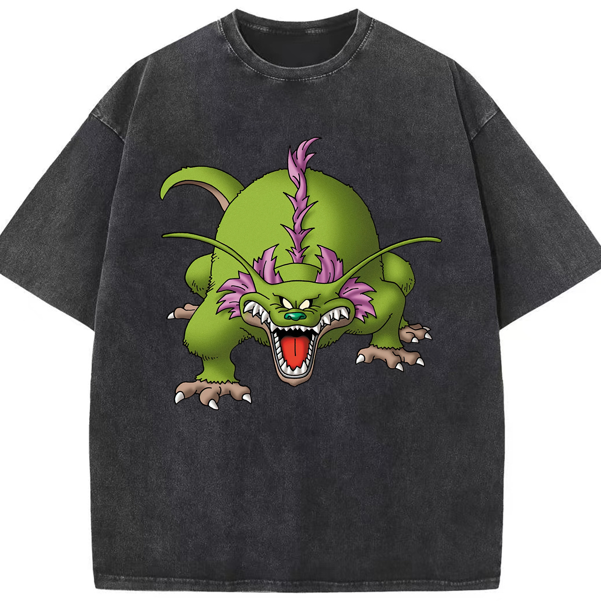 （画像用） ドラゴンクエスト Doragon Kuesuto Dragon Quest 綿100% ヴィンテージ風 半袖Tシャツ（フロントプリント）