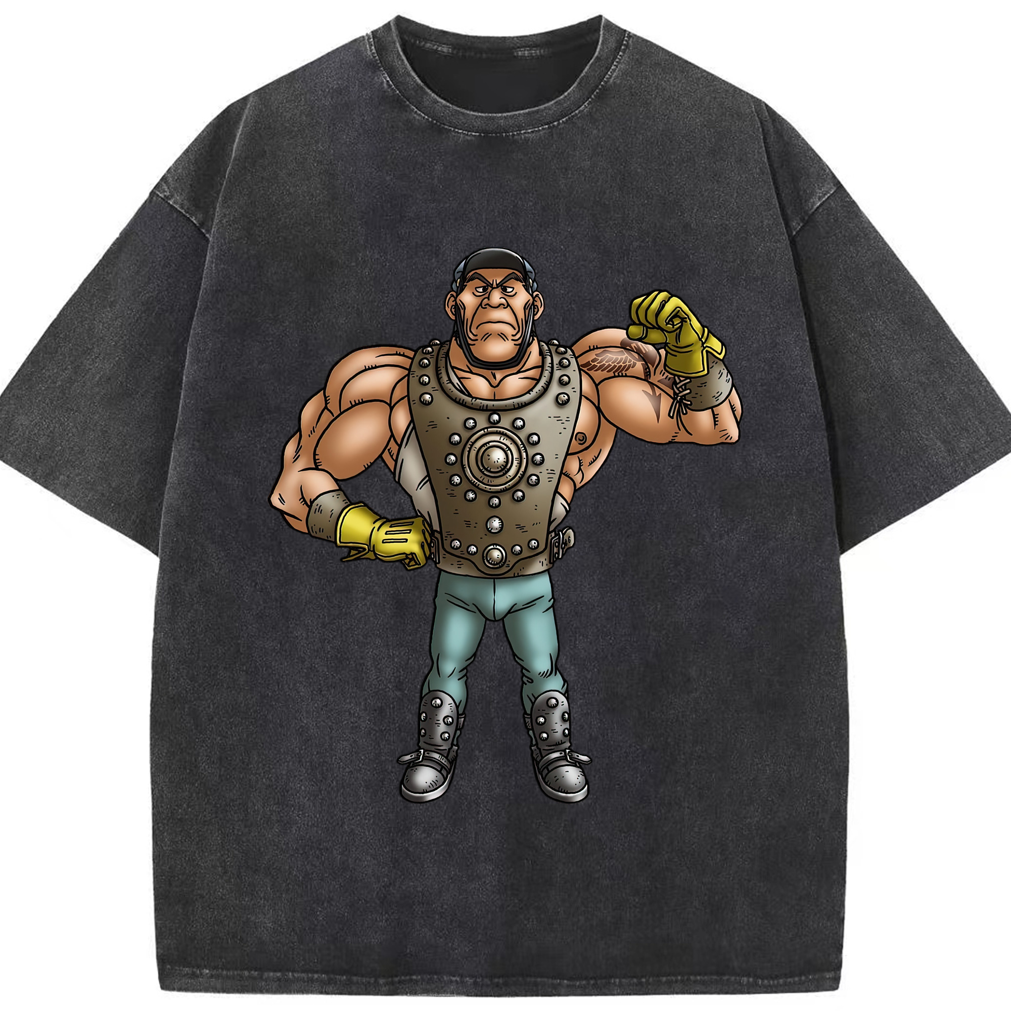 （画像用） ドラゴンクエスト Doragon Kuesuto Dragon Quest 綿100% ヴィンテージ風 半袖Tシャツ（フロントプリント）