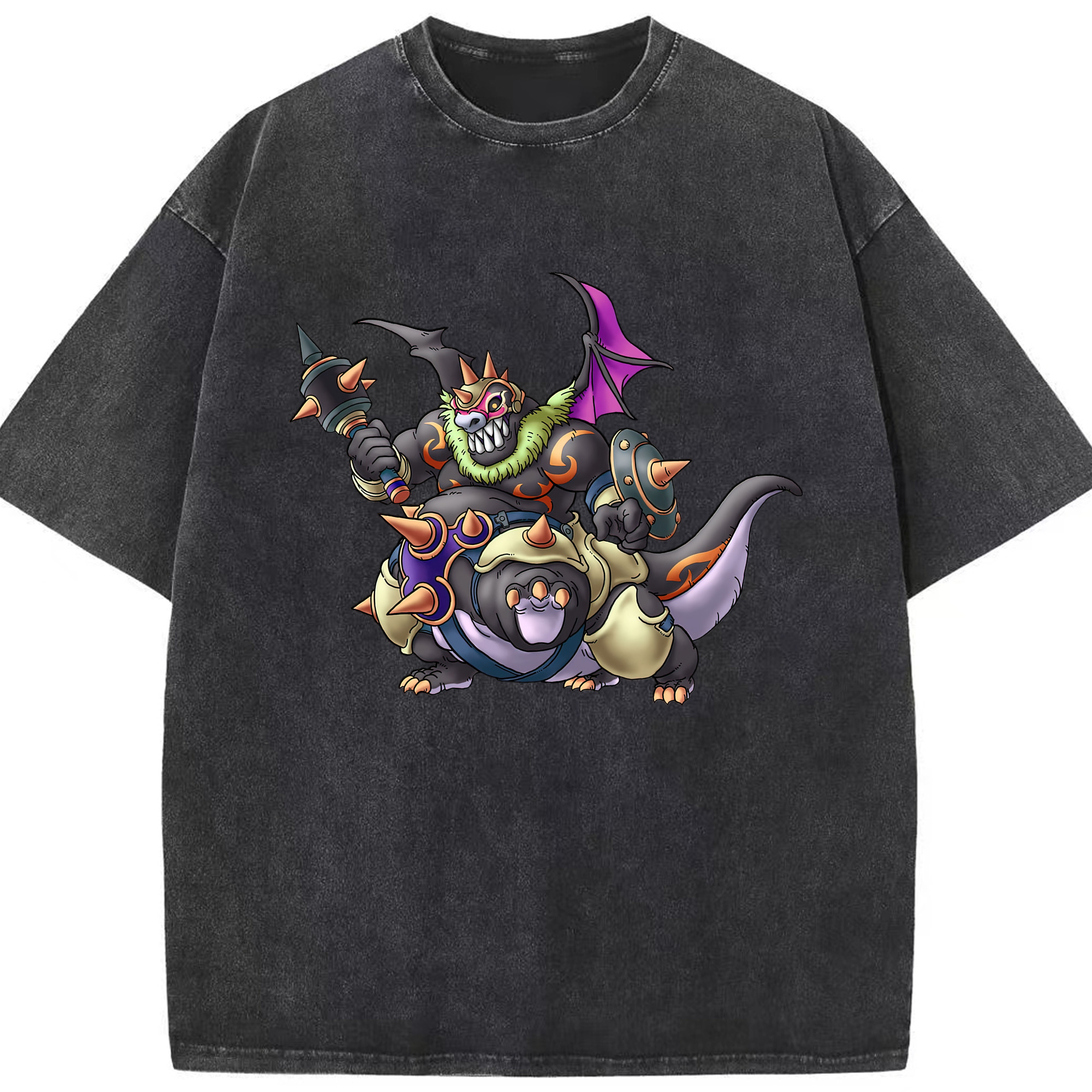 （画像用） ドラゴンクエスト Doragon Kuesuto Dragon Quest 綿100% ヴィンテージ風 半袖Tシャツ（フロントプリント）