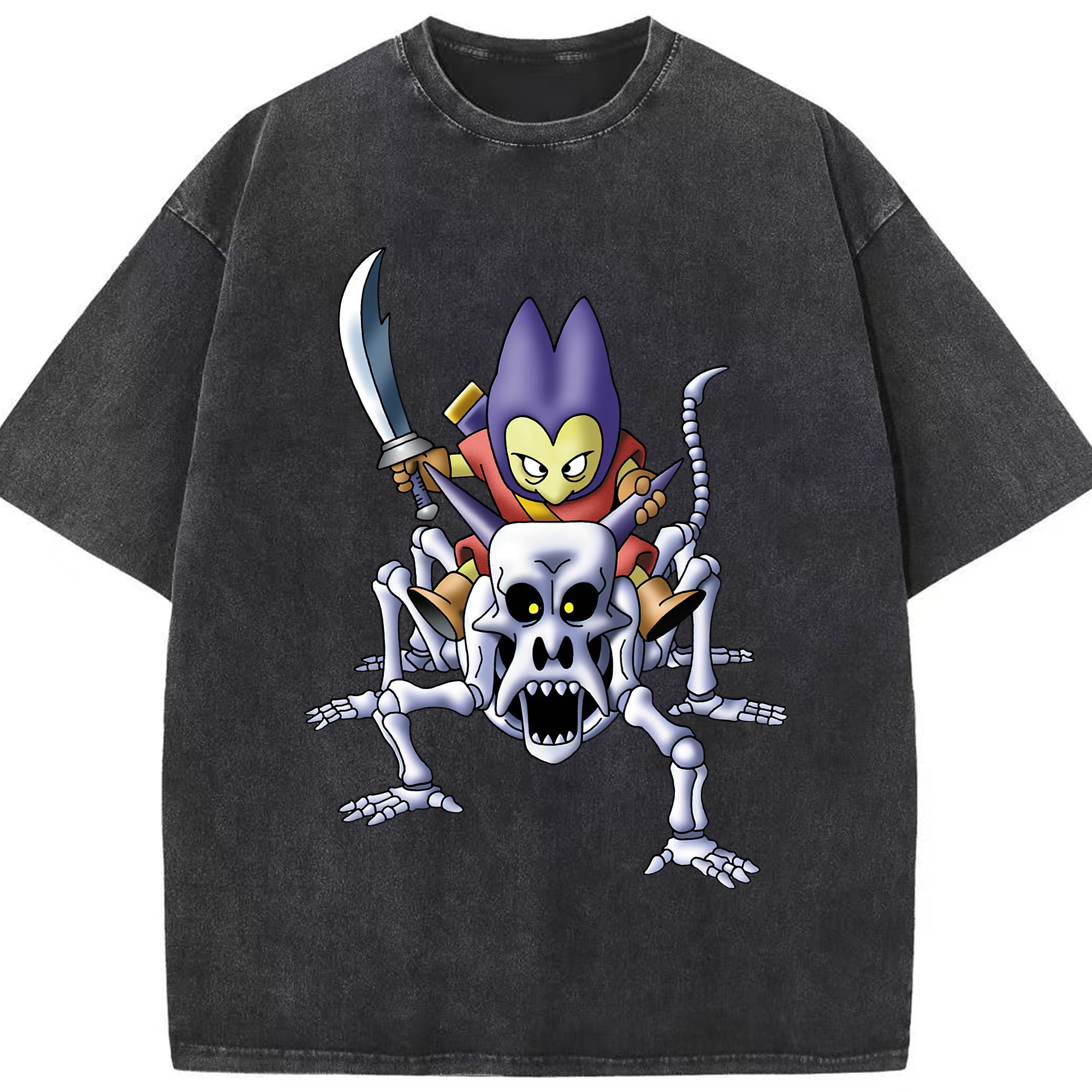 （画像用） ドラゴンクエスト Doragon Kuesuto Dragon Quest 綿100% ヴィンテージ風 半袖Tシャツ（フロントプリント）