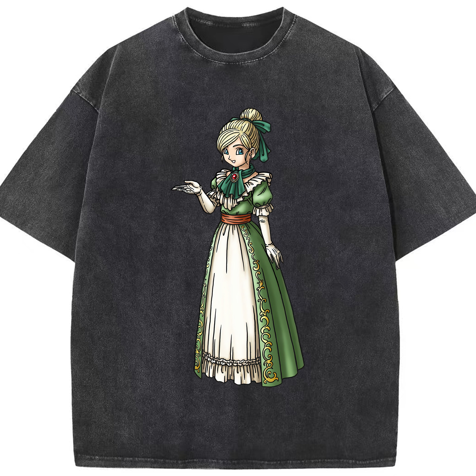 （画像用） ドラゴンクエスト Doragon Kuesuto Dragon Quest 綿100% ヴィンテージ風 半袖Tシャツ（フロントプリント）