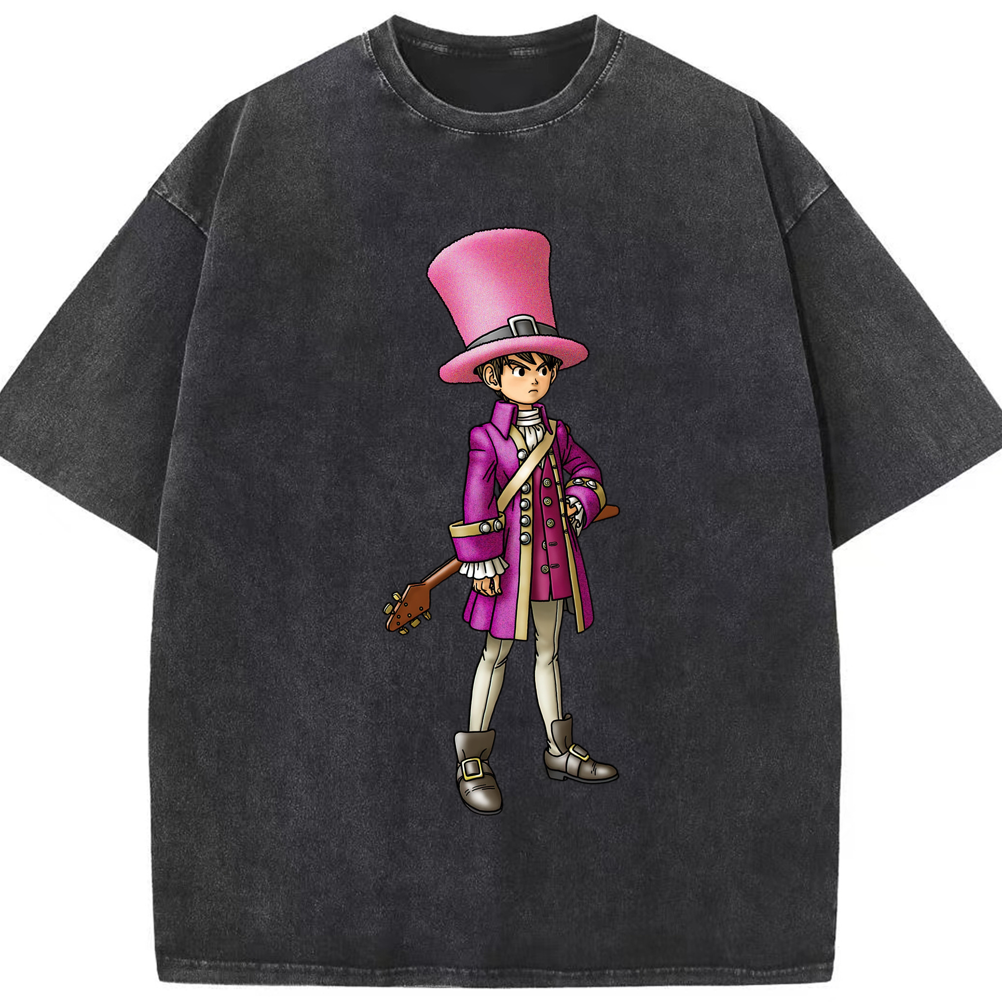（画像用） ドラゴンクエスト Doragon Kuesuto Dragon Quest 綿100% ヴィンテージ風 半袖Tシャツ（フロントプリント）