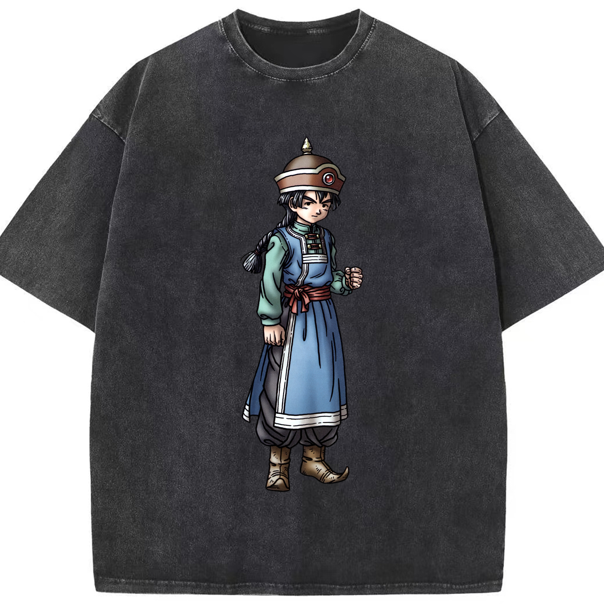（画像用） ドラゴンクエスト Doragon Kuesuto Dragon Quest 綿100% ヴィンテージ風 半袖Tシャツ（フロントプリント）