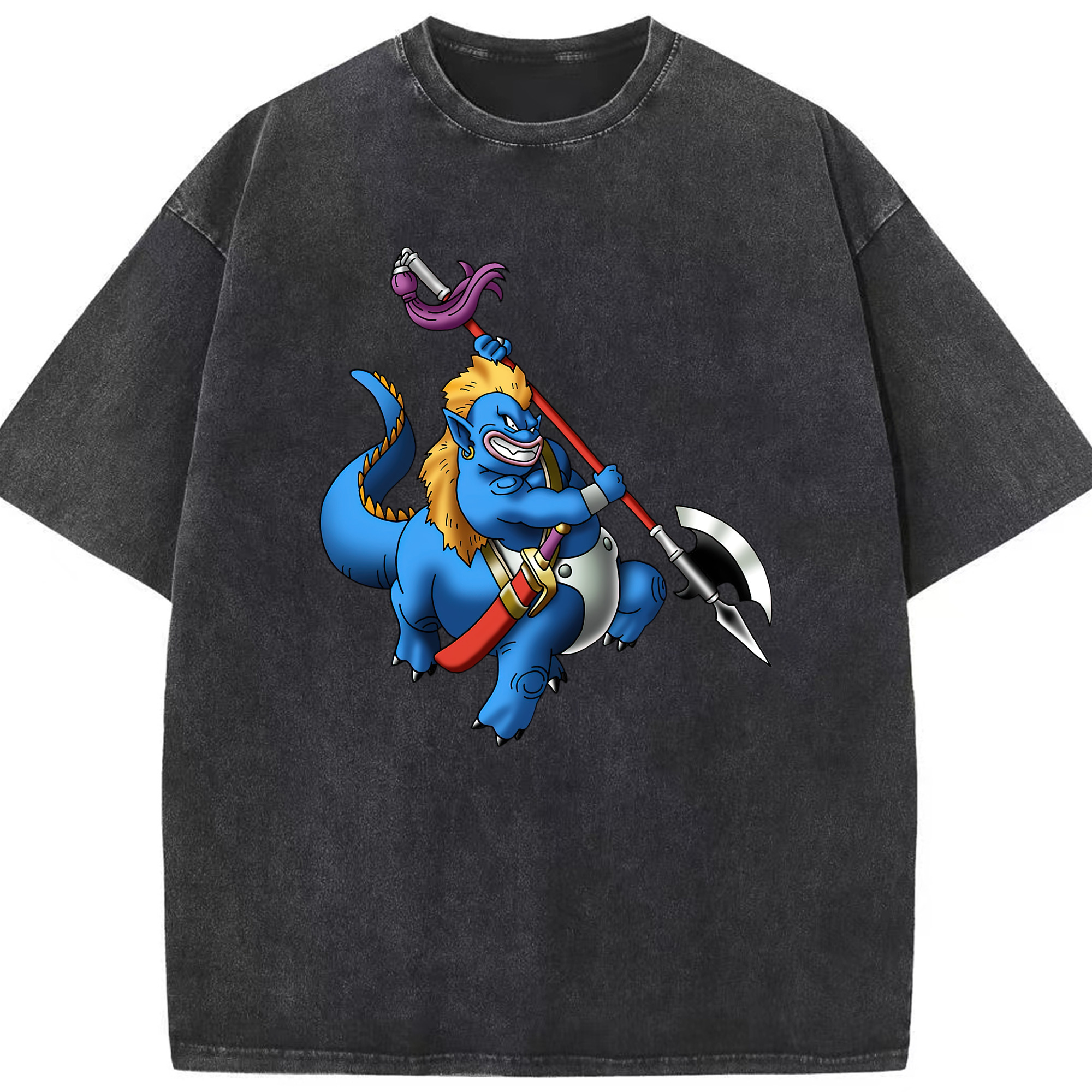 （画像用） ドラゴンクエスト Doragon Kuesuto Dragon Quest 綿100% ヴィンテージ風 半袖Tシャツ（フロントプリント）