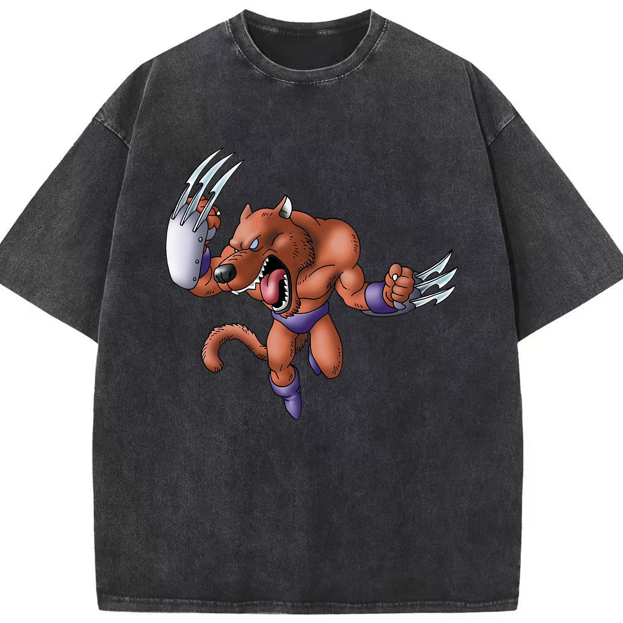 （画像用） ドラゴンクエスト Doragon Kuesuto Dragon Quest 綿100% ヴィンテージ風 半袖Tシャツ（フロントプリント）