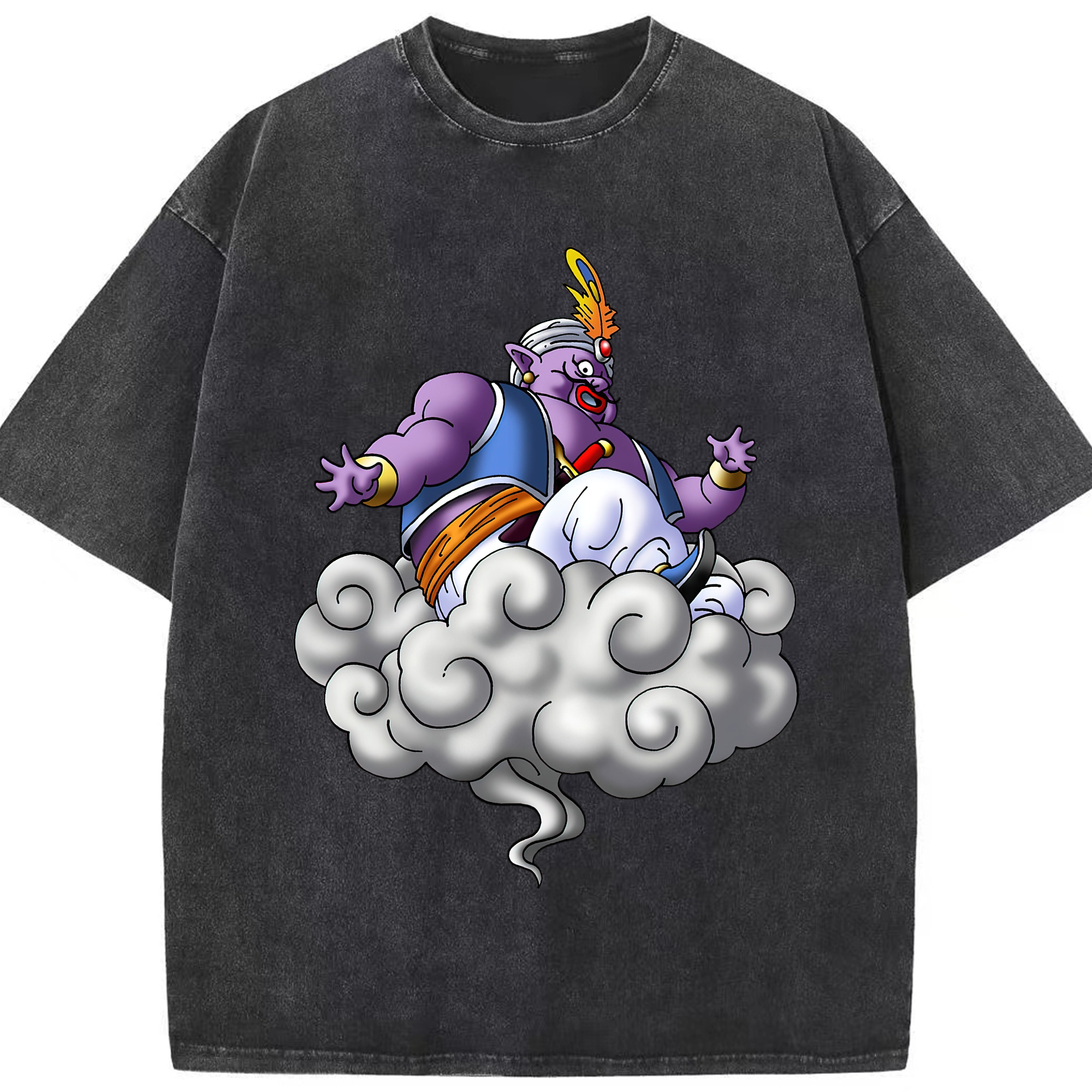 （画像用） ドラゴンクエスト Doragon Kuesuto Dragon Quest 綿100% ヴィンテージ風 半袖Tシャツ（フロントプリント）