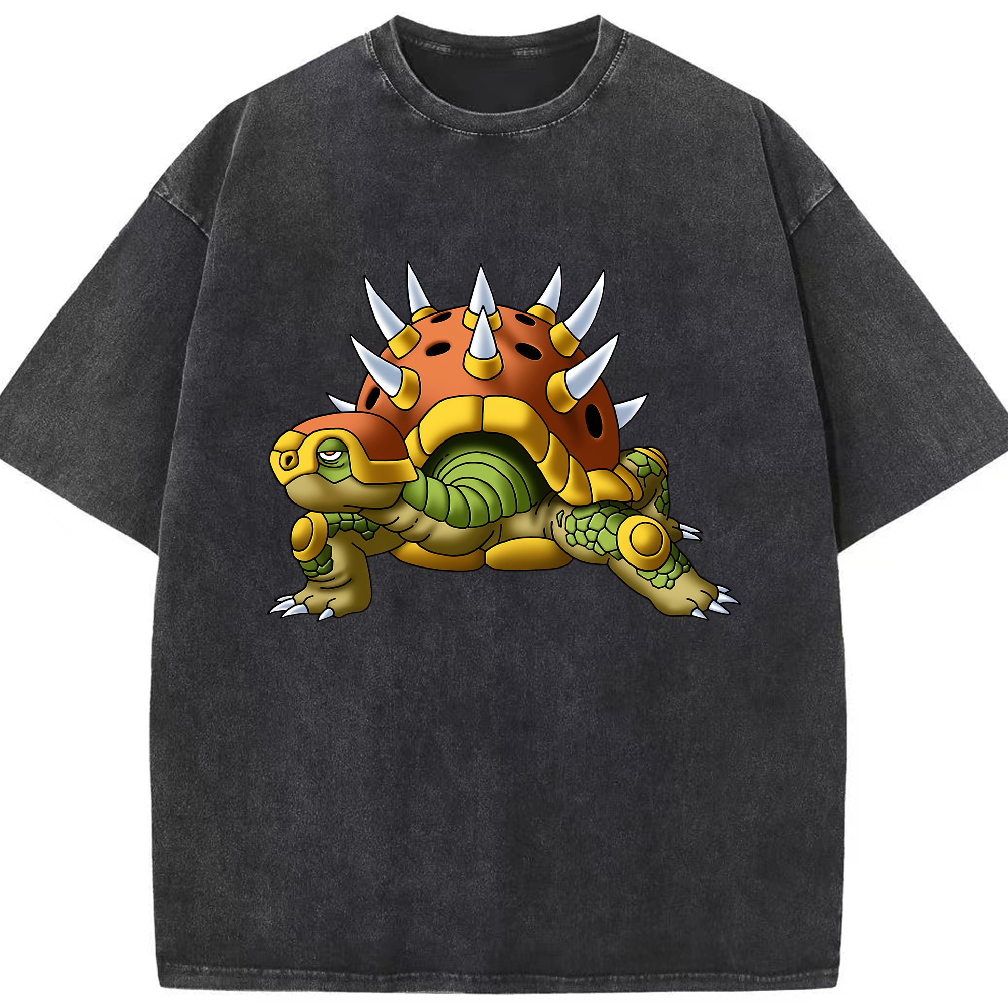 （画像用） ドラゴンクエスト Doragon Kuesuto Dragon Quest 綿100% ヴィンテージ風 半袖Tシャツ（フロントプリント）