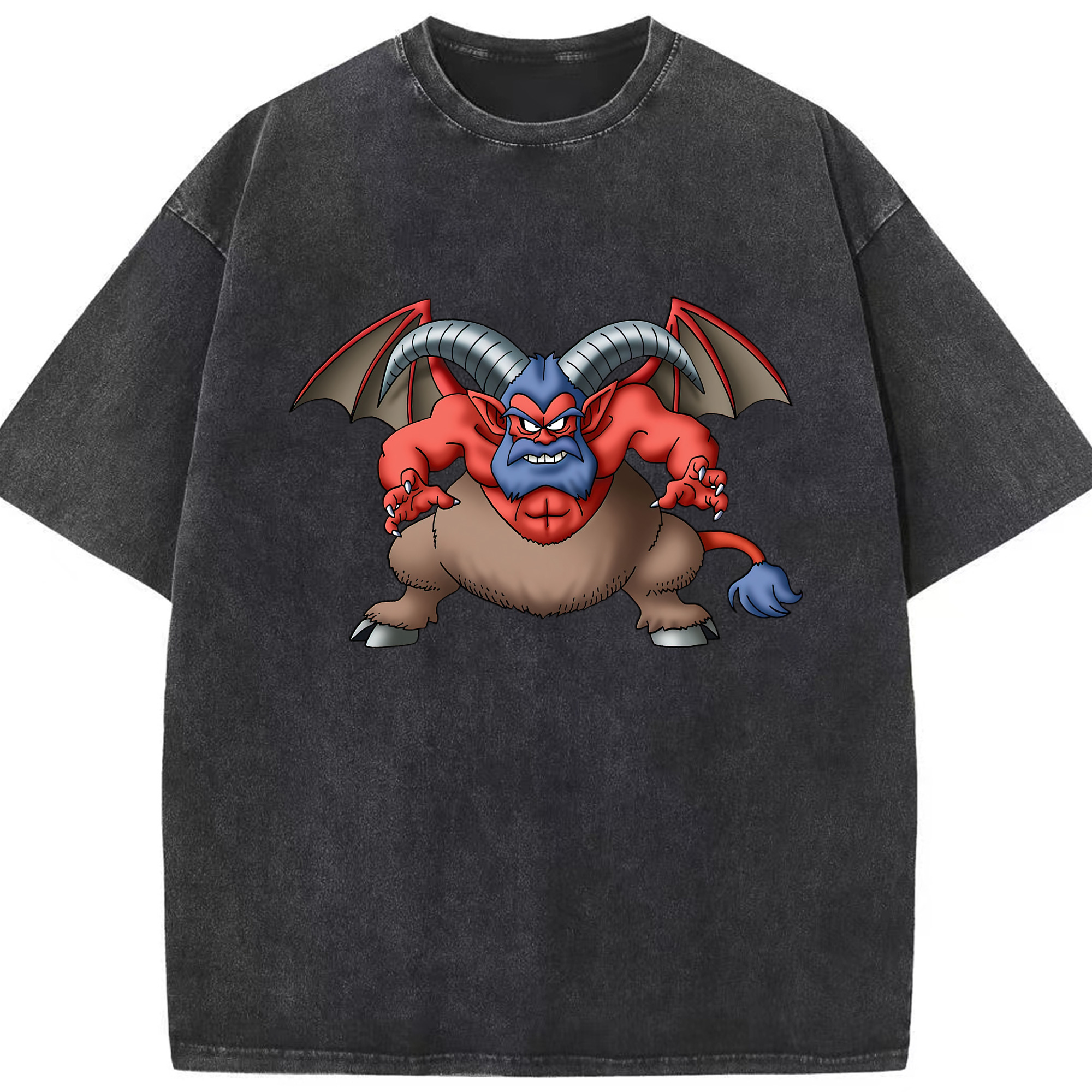 （画像用） ドラゴンクエスト Doragon Kuesuto Dragon Quest 綿100% ヴィンテージ風 半袖Tシャツ（フロントプリント）