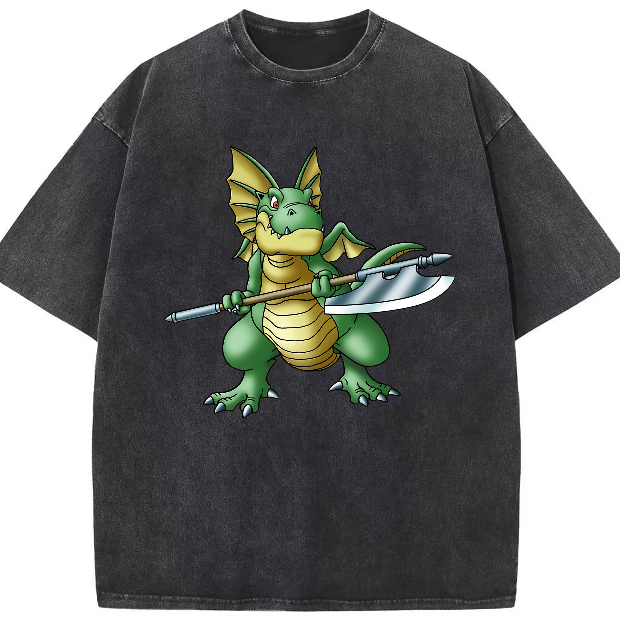 （画像用） ドラゴンクエスト Doragon Kuesuto Dragon Quest 綿100% ヴィンテージ風 半袖Tシャツ（フロントプリント）