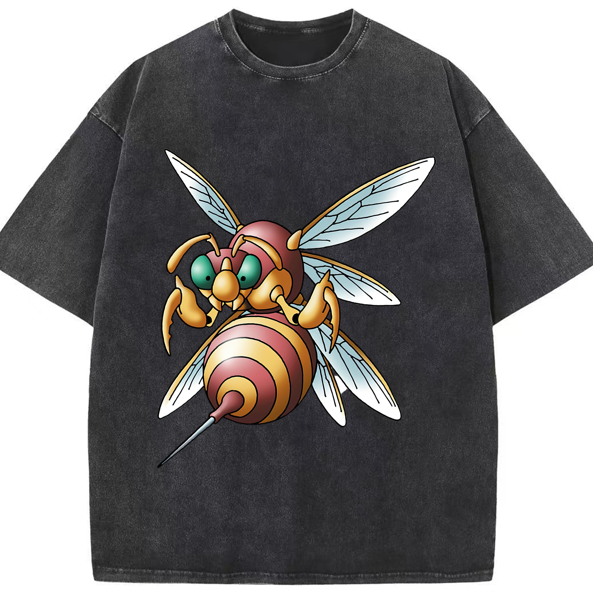 （画像用） ドラゴンクエスト Doragon Kuesuto Dragon Quest 綿100% ヴィンテージ風 半袖Tシャツ（フロントプリント）