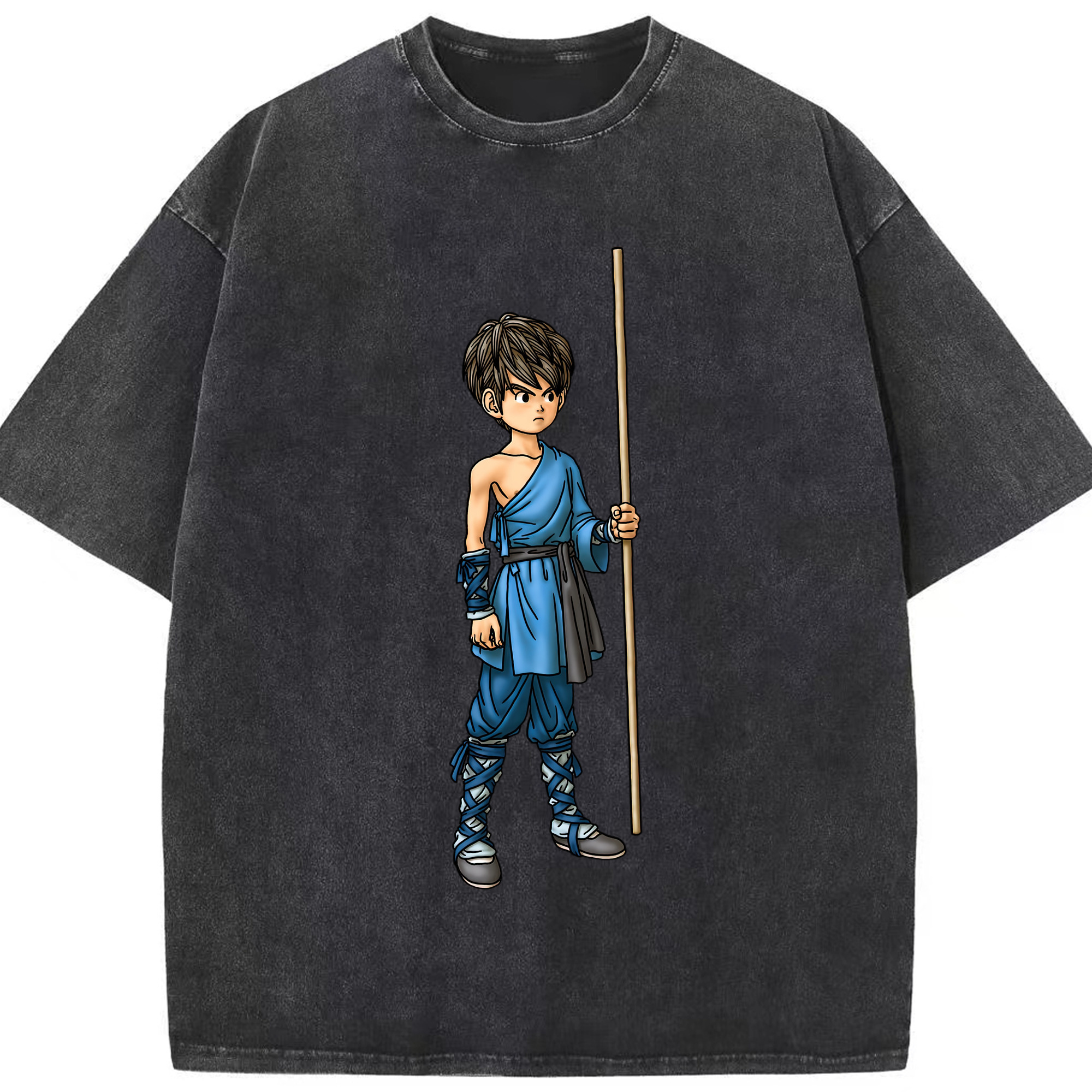 （画像用） ドラゴンクエスト Doragon Kuesuto Dragon Quest 綿100% ヴィンテージ風 半袖Tシャツ（フロントプリント）