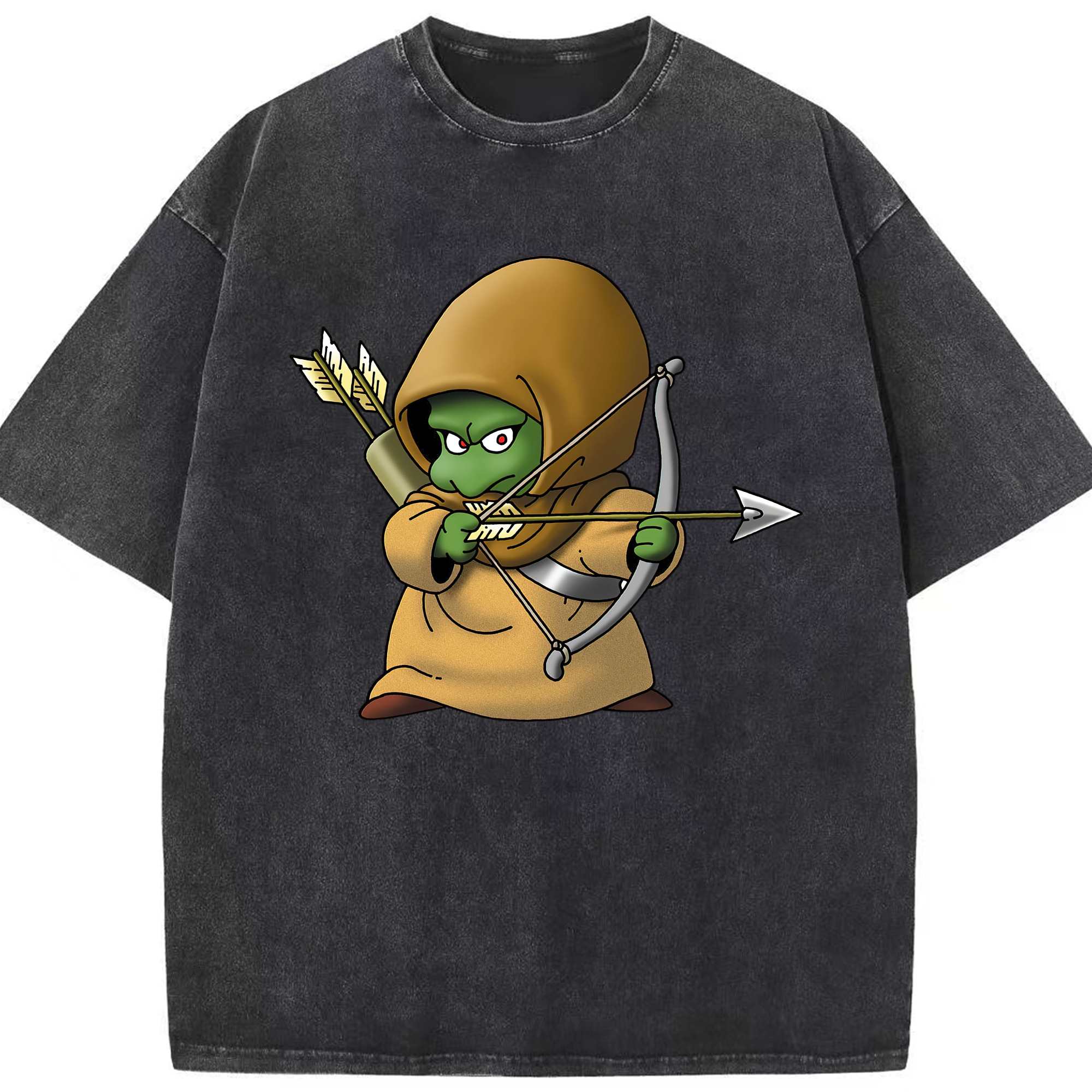 （画像用） ドラゴンクエスト Doragon Kuesuto Dragon Quest 綿100% ヴィンテージ風 半袖Tシャツ（フロントプリント）