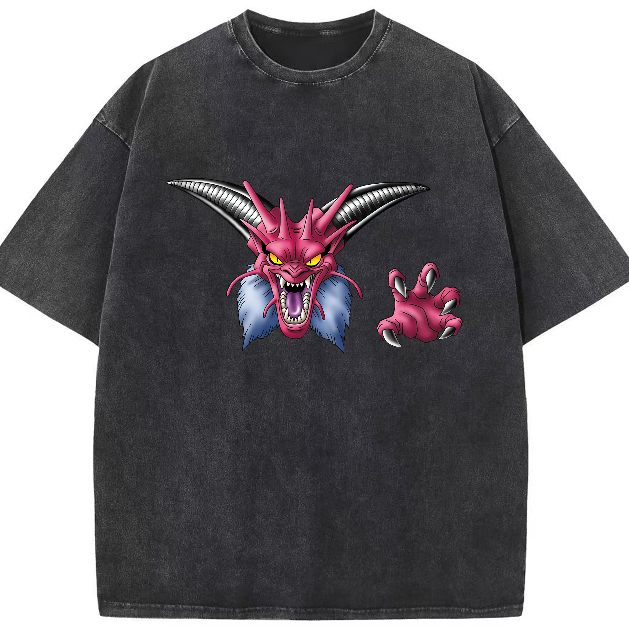 （画像用） ドラゴンクエスト Doragon Kuesuto Dragon Quest 綿100% ヴィンテージ風 半袖Tシャツ（フロントプリント）