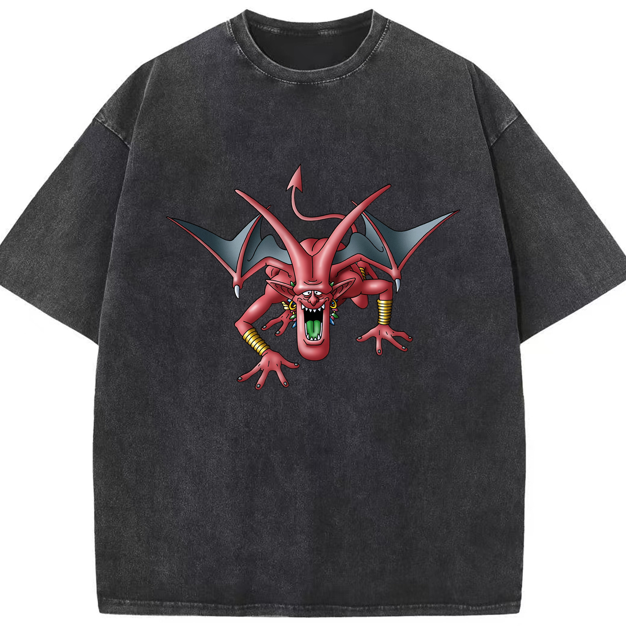 （画像用） ドラゴンクエスト Doragon Kuesuto Dragon Quest 綿100% ヴィンテージ風 半袖Tシャツ（フロントプリント）