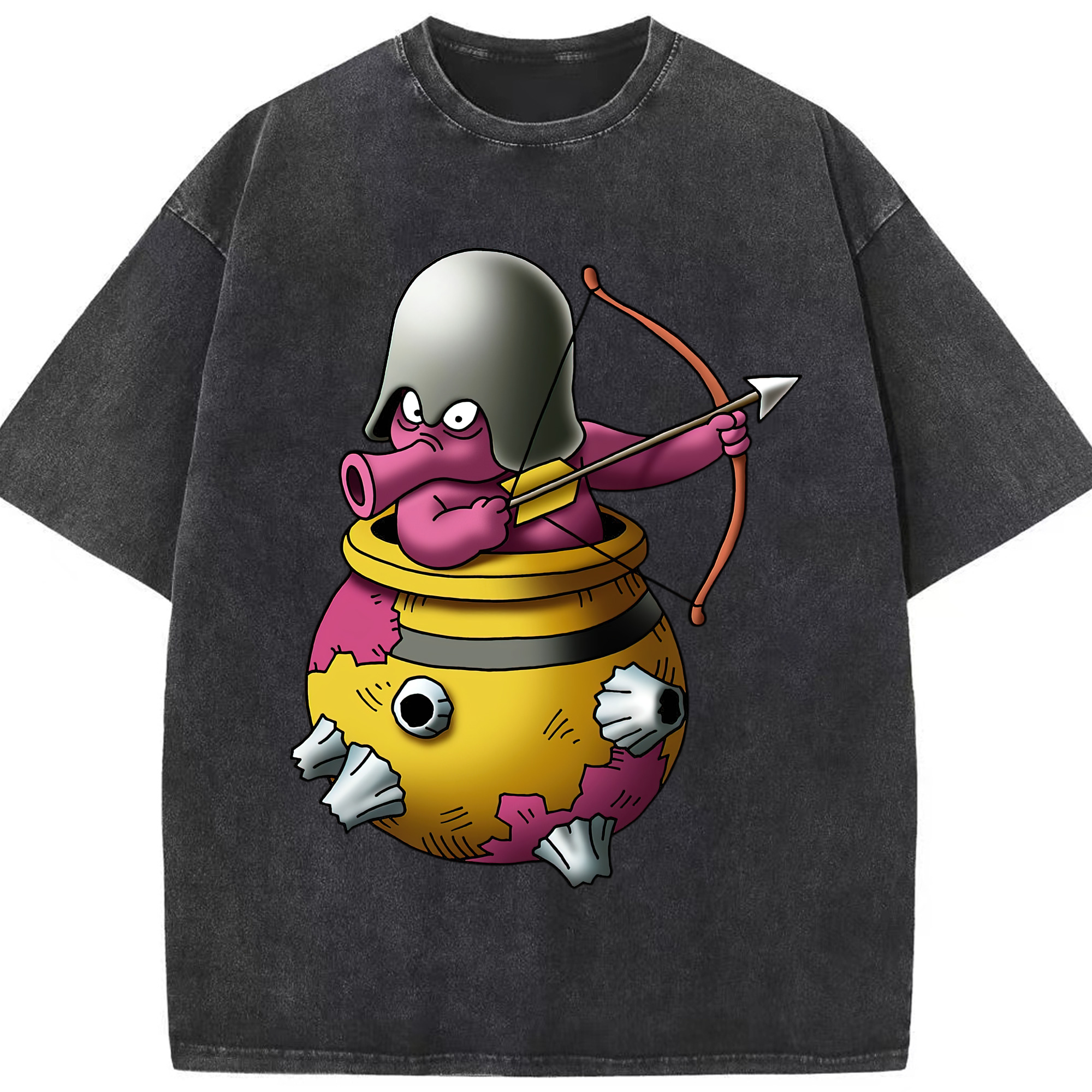 （画像用） ドラゴンクエスト Doragon Kuesuto Dragon Quest 綿100% ヴィンテージ風 半袖Tシャツ（フロントプリント）