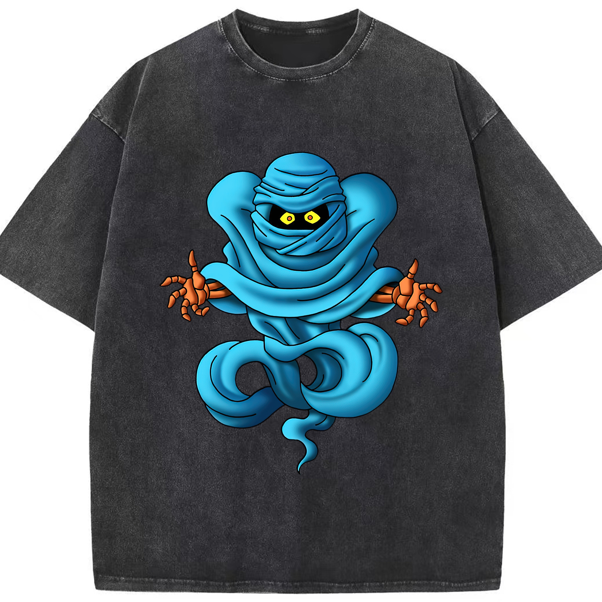 （画像用） ドラゴンクエスト Doragon Kuesuto Dragon Quest 綿100% ヴィンテージ風 半袖Tシャツ（フロントプリント）